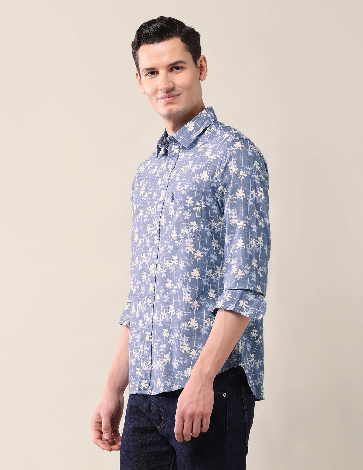 Abstract Tailored Fit Shirt Blue - U.S. Polo Assn. India | Large