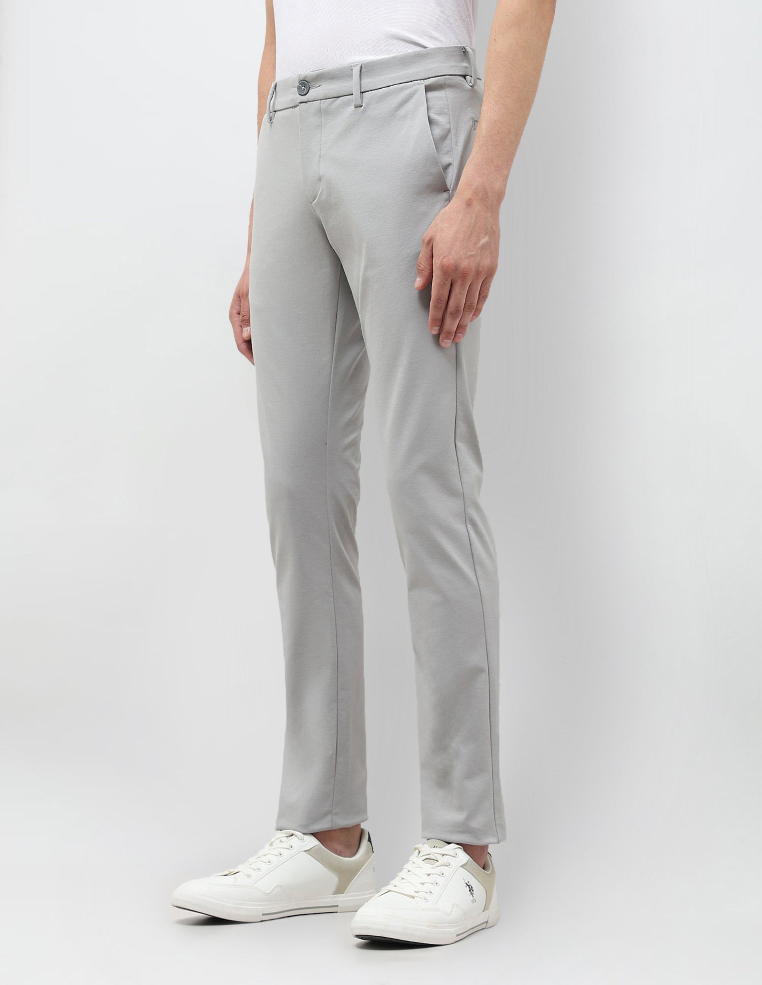 Mid Rise Slim Fit Trousers Grey - U.S. POLO ASSN. | Large