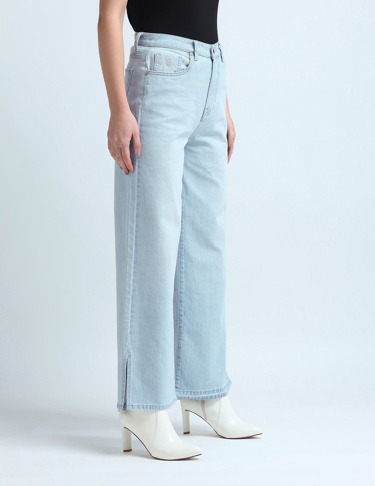 Wide Leg Fit Blue Jeans Blue - U.S. Polo Assn. India | Large