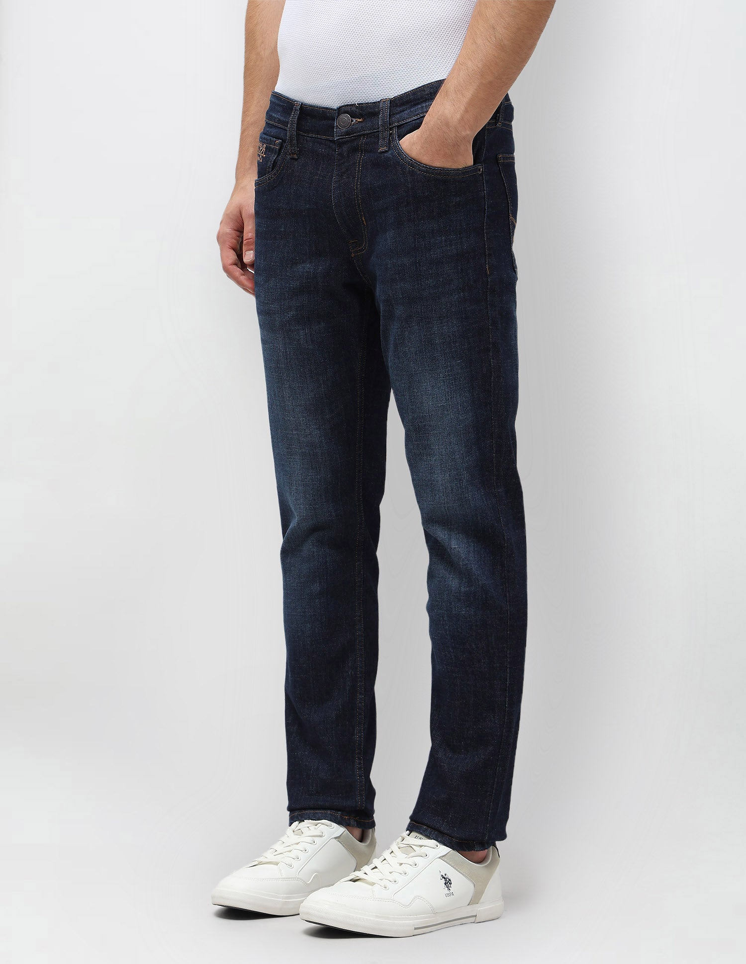 Brandon Slim Tapered Fit Blue Jeans Indigo - U.S. POLO ASSN. | Large