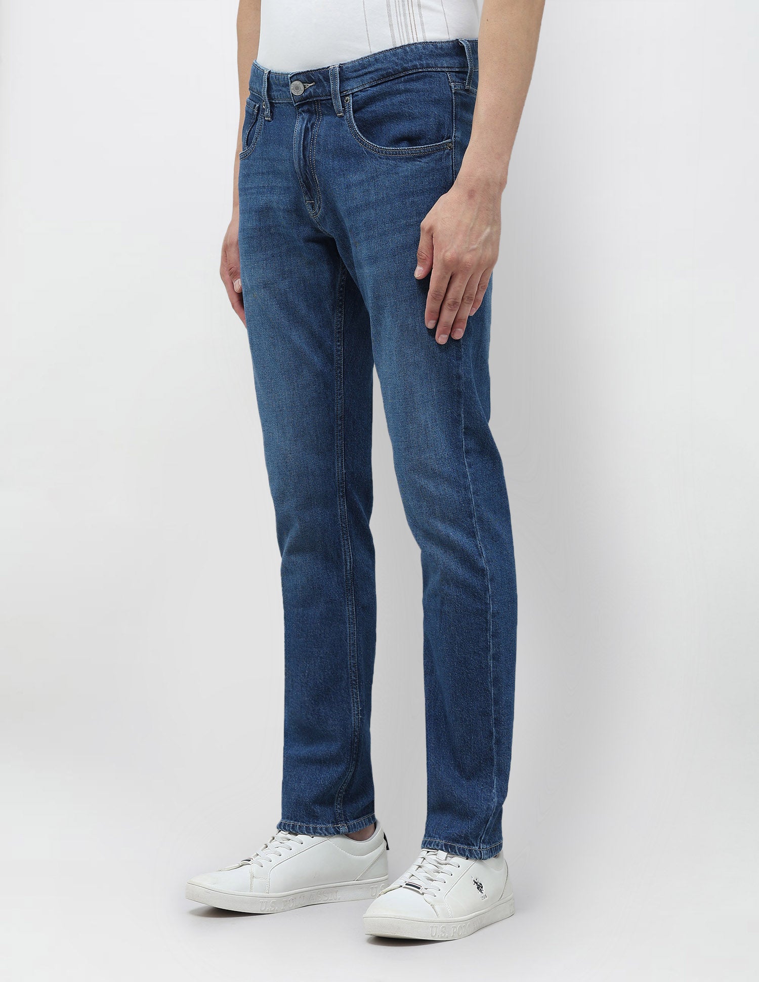 Brandon Slim Tapered Fit Whiskered Jeans Indigo - U.S. POLO ASSN. | Large