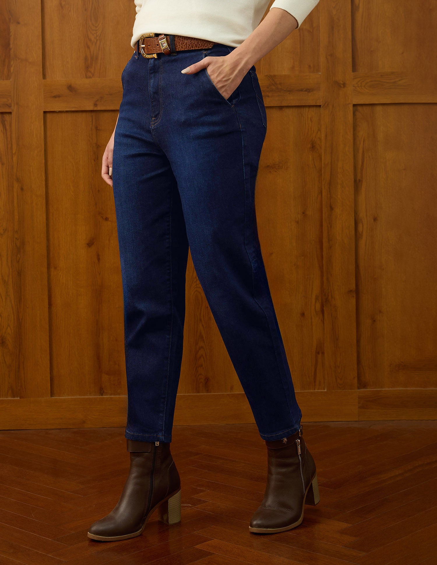 High Rise Carrot Fit Jeans Blue - U.S. POLO ASSN. | Large