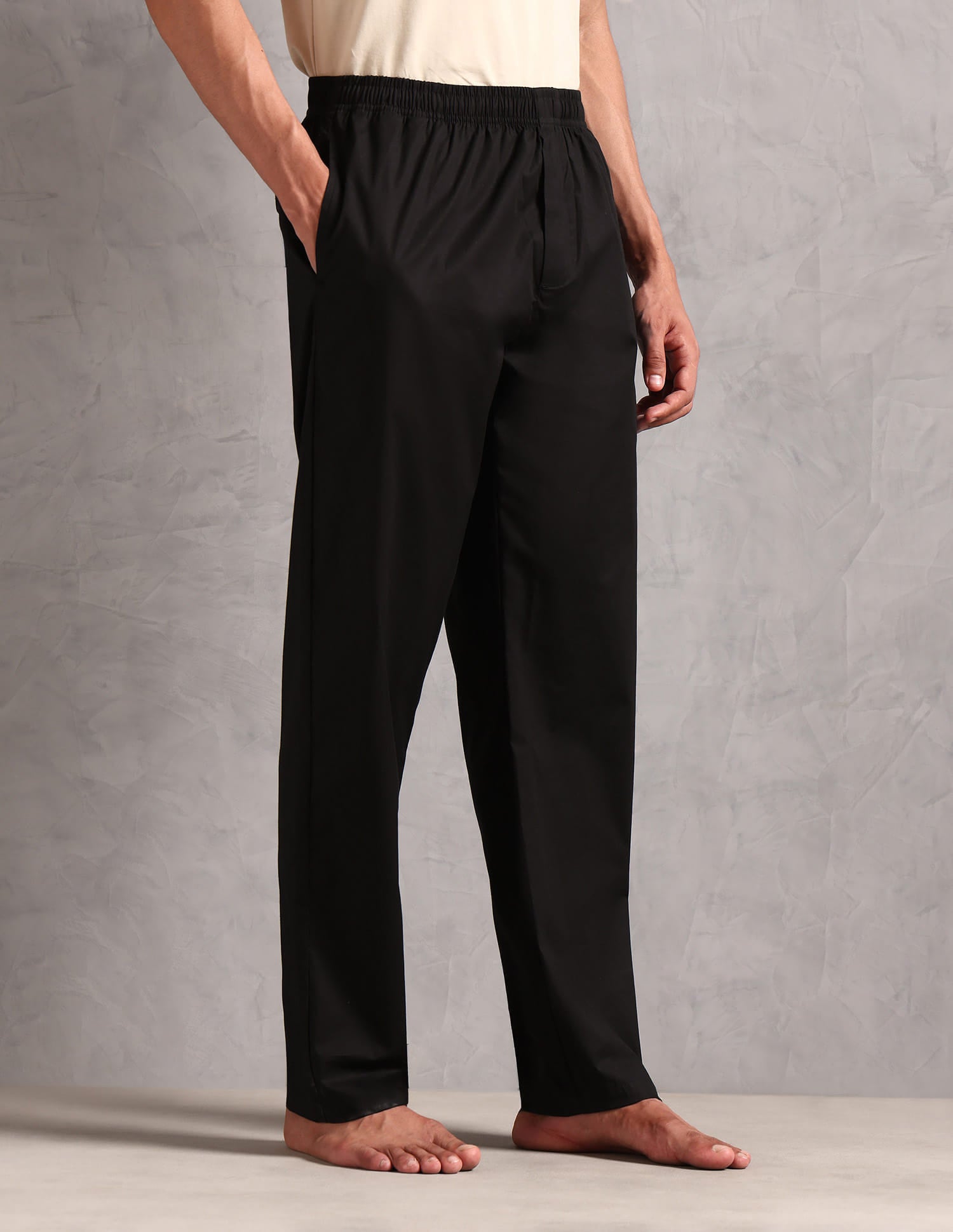 Relaxed Fit Solid LP003 Lounge Pants - Pack Of 1 Black - U.S. Polo Assn. India | Large