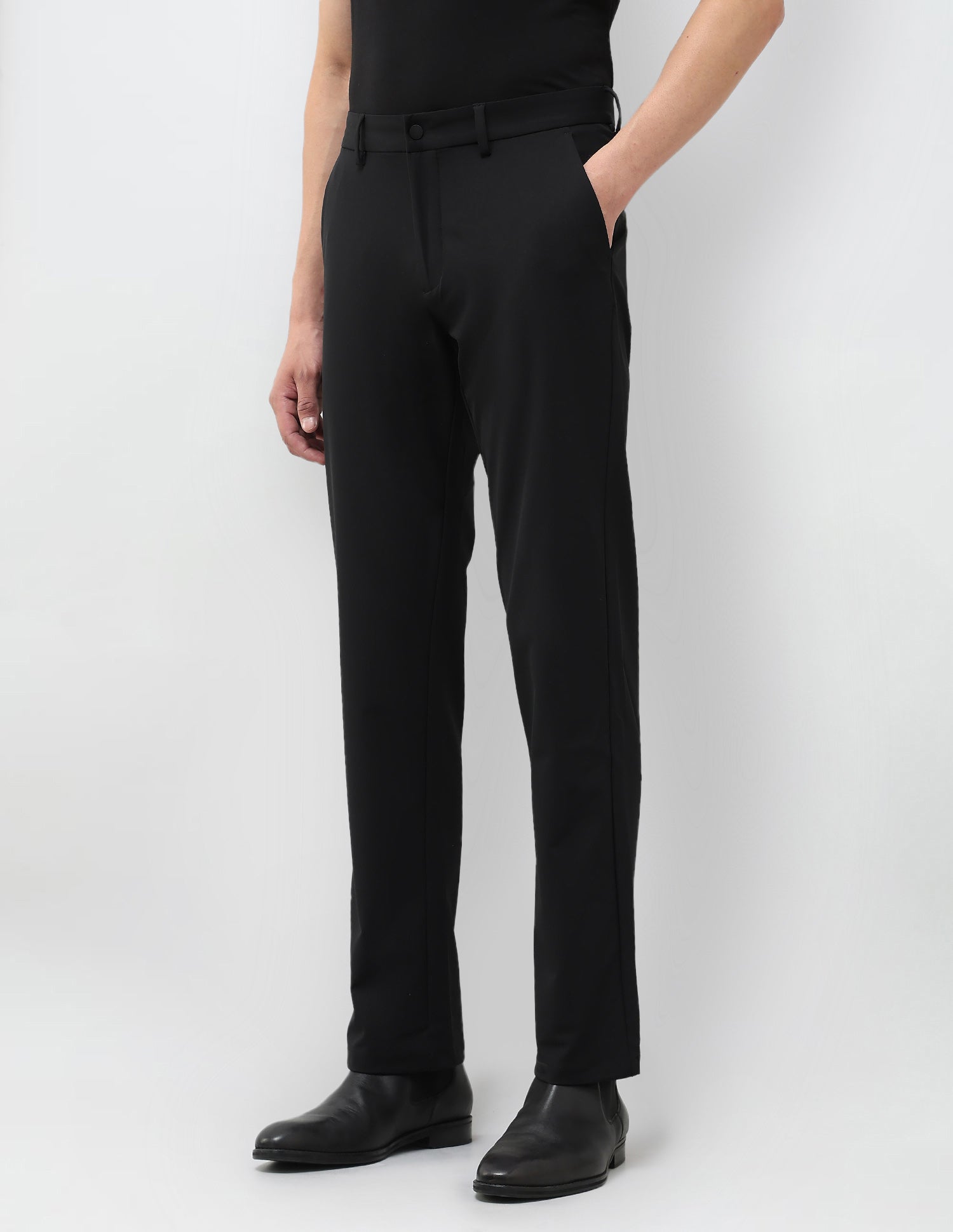 Satin Riley Straight Fit Trousers Black - U.S. POLO ASSN. | Large