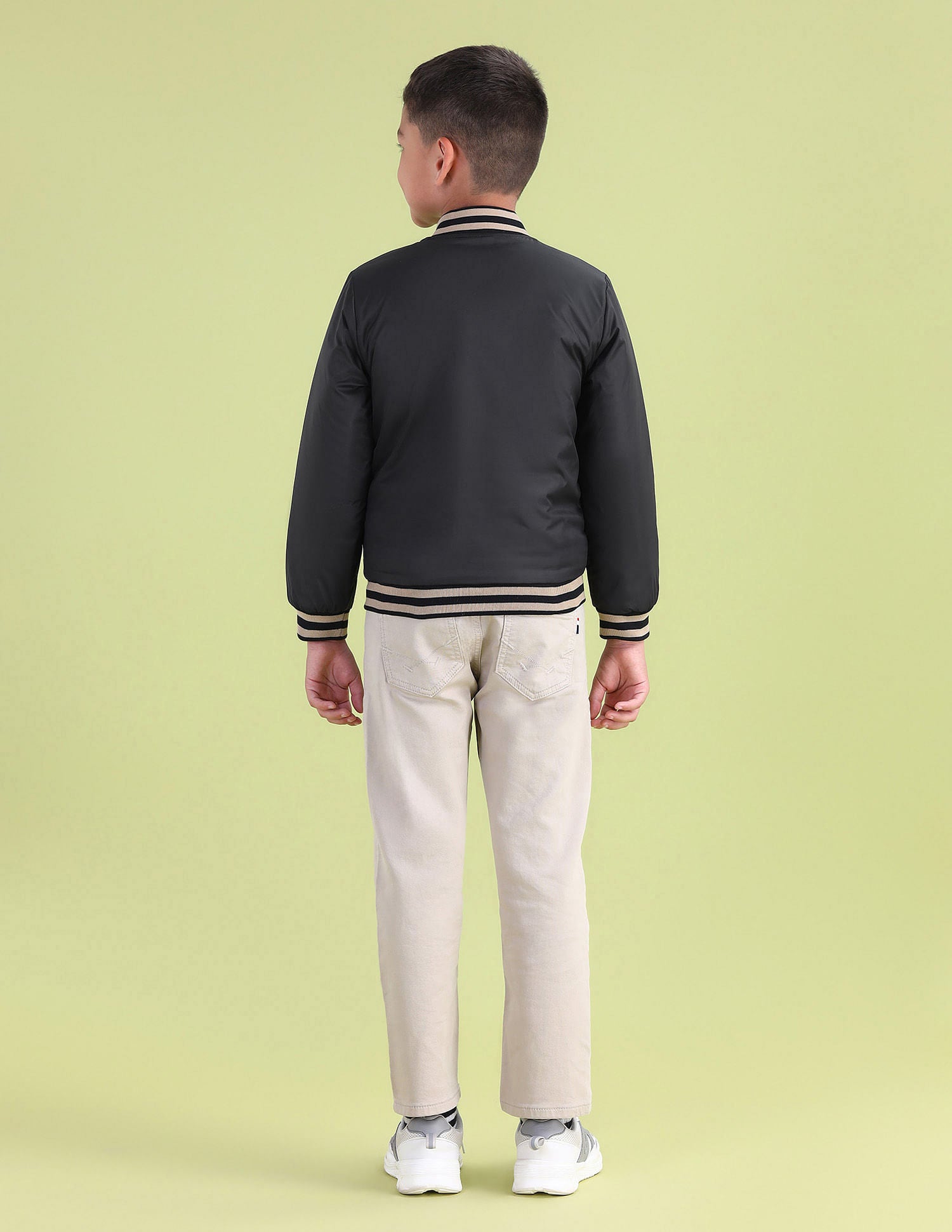 Boys Regular Fit Solid Bomber Jacket Black - U.S. POLO ASSN. | Large