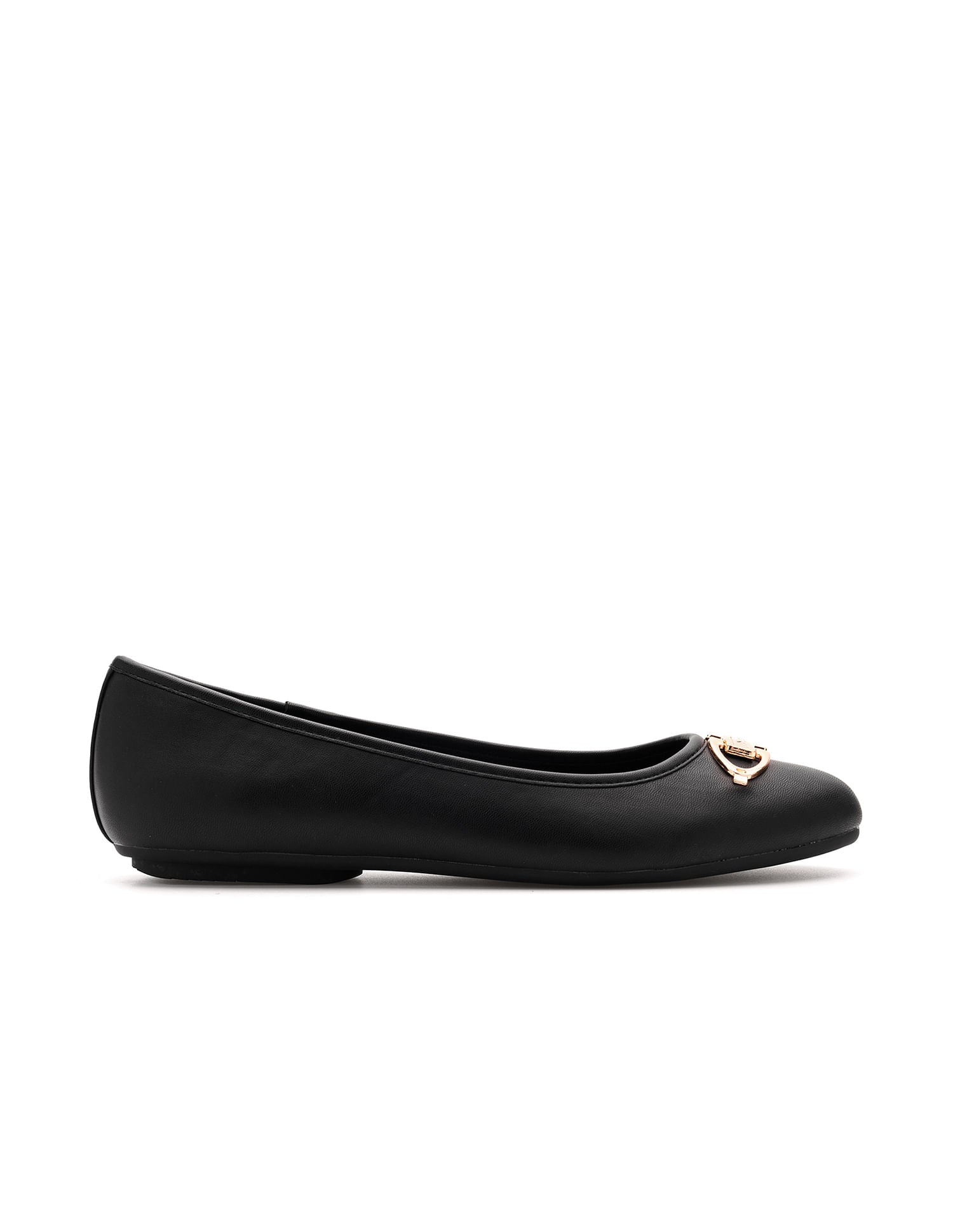 Round Toe Solid Gloria Ballerinas Black - U.S. Polo Assn. India | Large