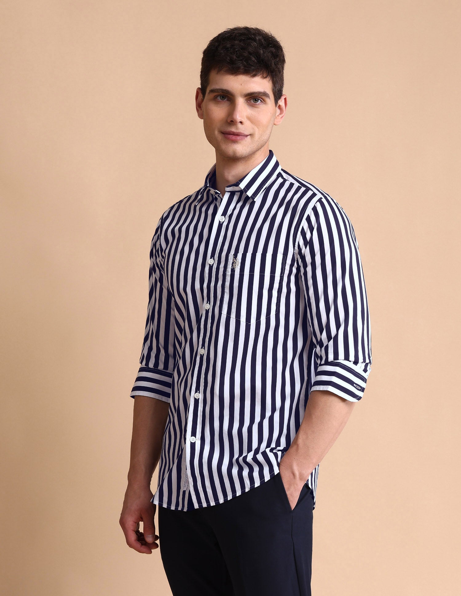 Vertical Striped Tailored Fit Shirt