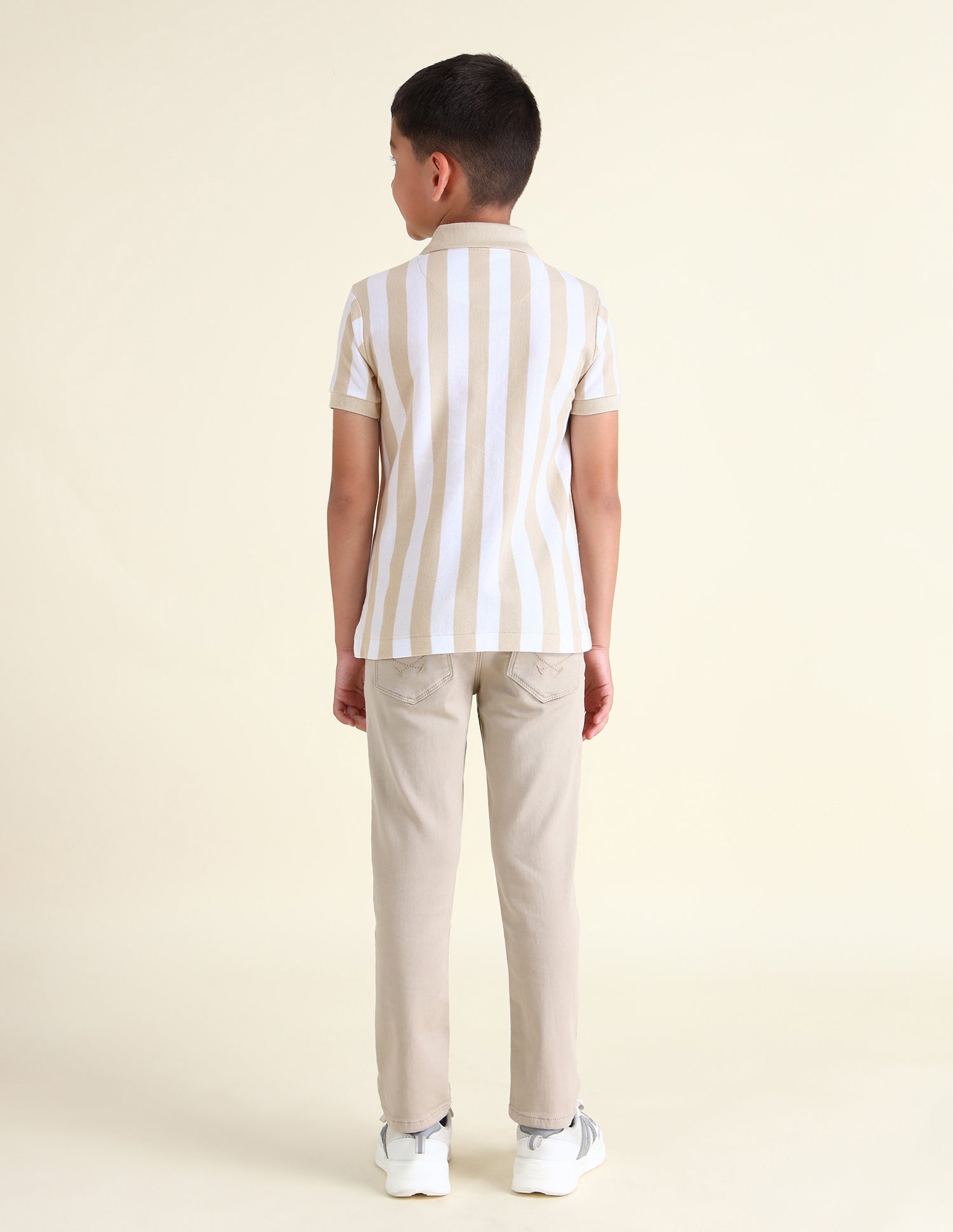 Boys Vertical Striped Regular Fit Polo Shirts Nude - U.S. POLO ASSN. | Large