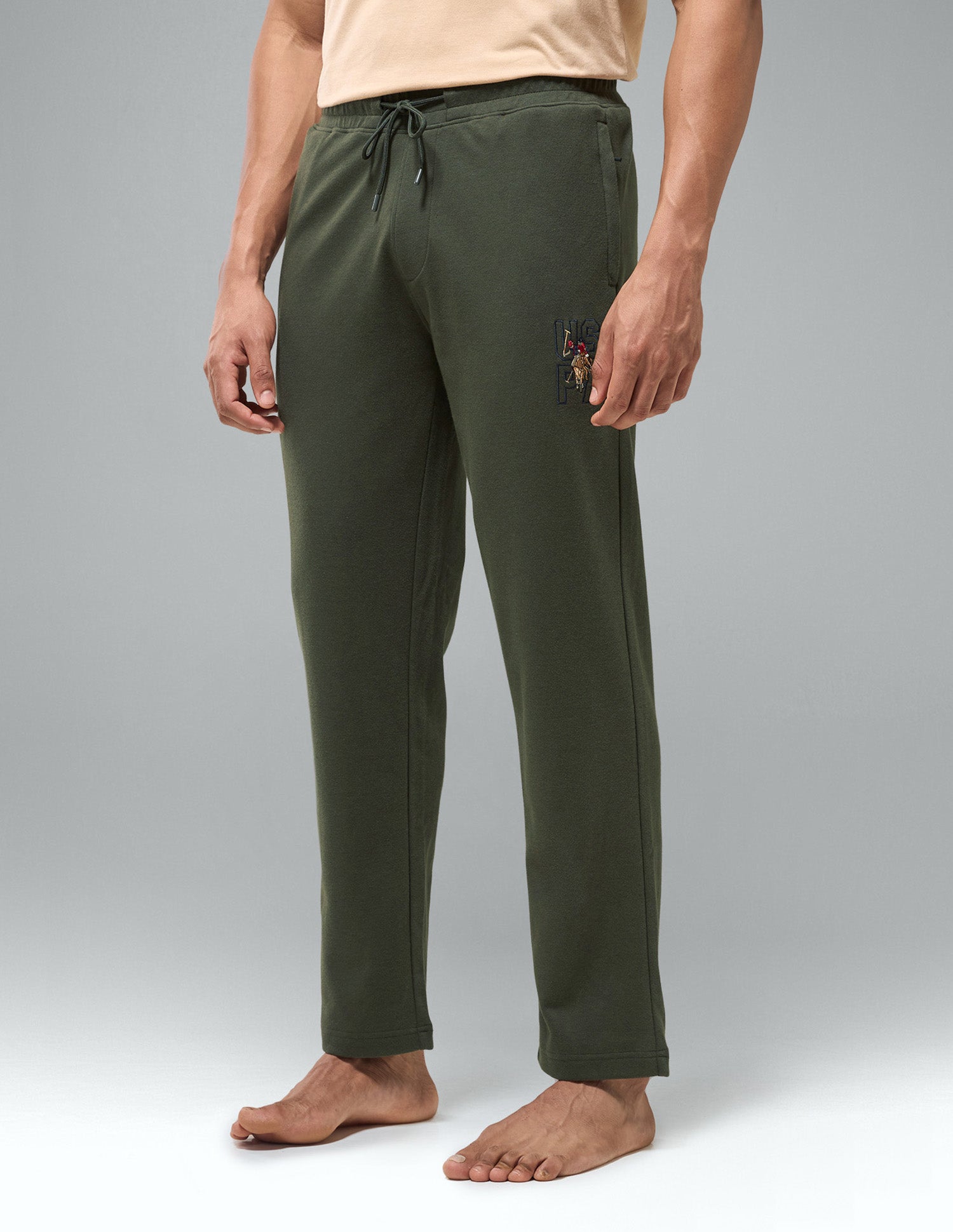 Relaxed Fit Mid Rise OR009 Track Pants Forest Night - U.S. Polo Assn. India | Large