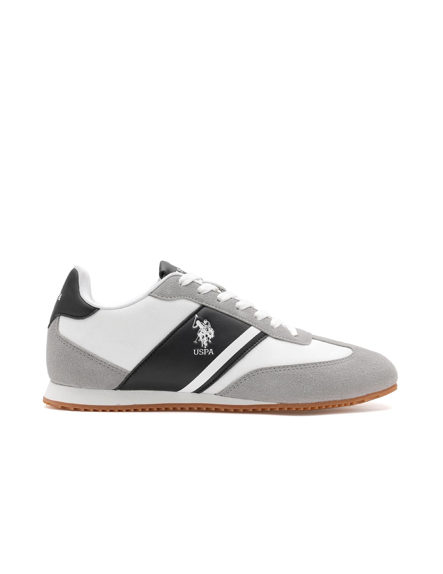 Men Vadler Suede Colourblocked Sneakers White - U.S. Polo Assn. India | Large