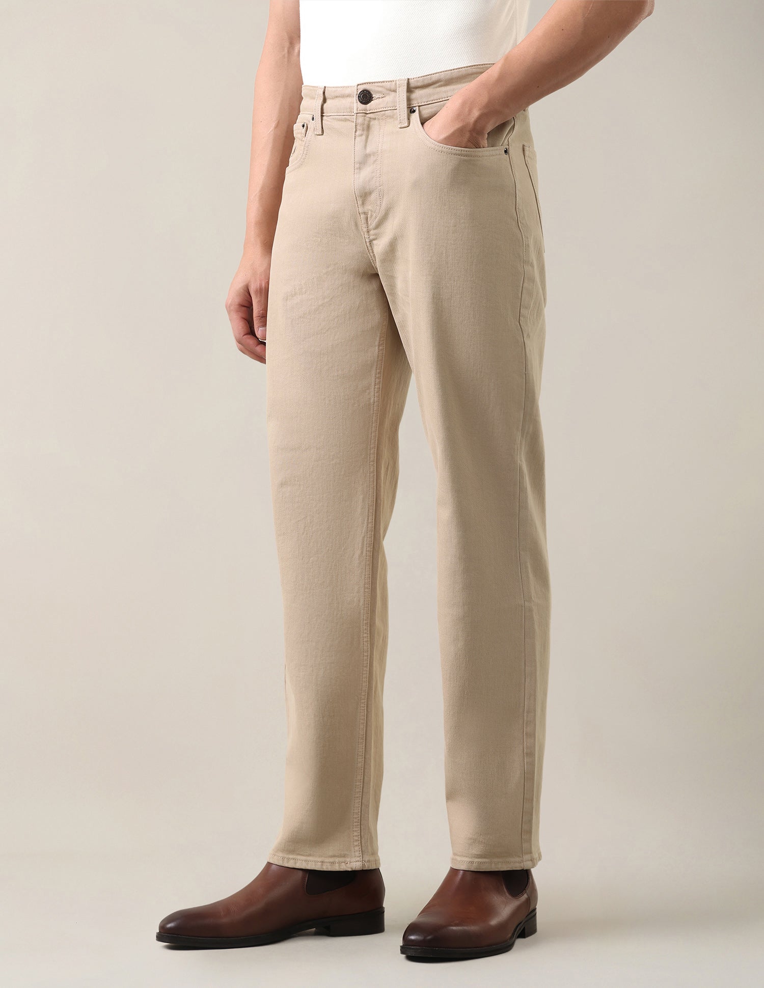 Shawn Relaxed Fit Beige Jeans Beige - U.S. Polo Assn. India | Large