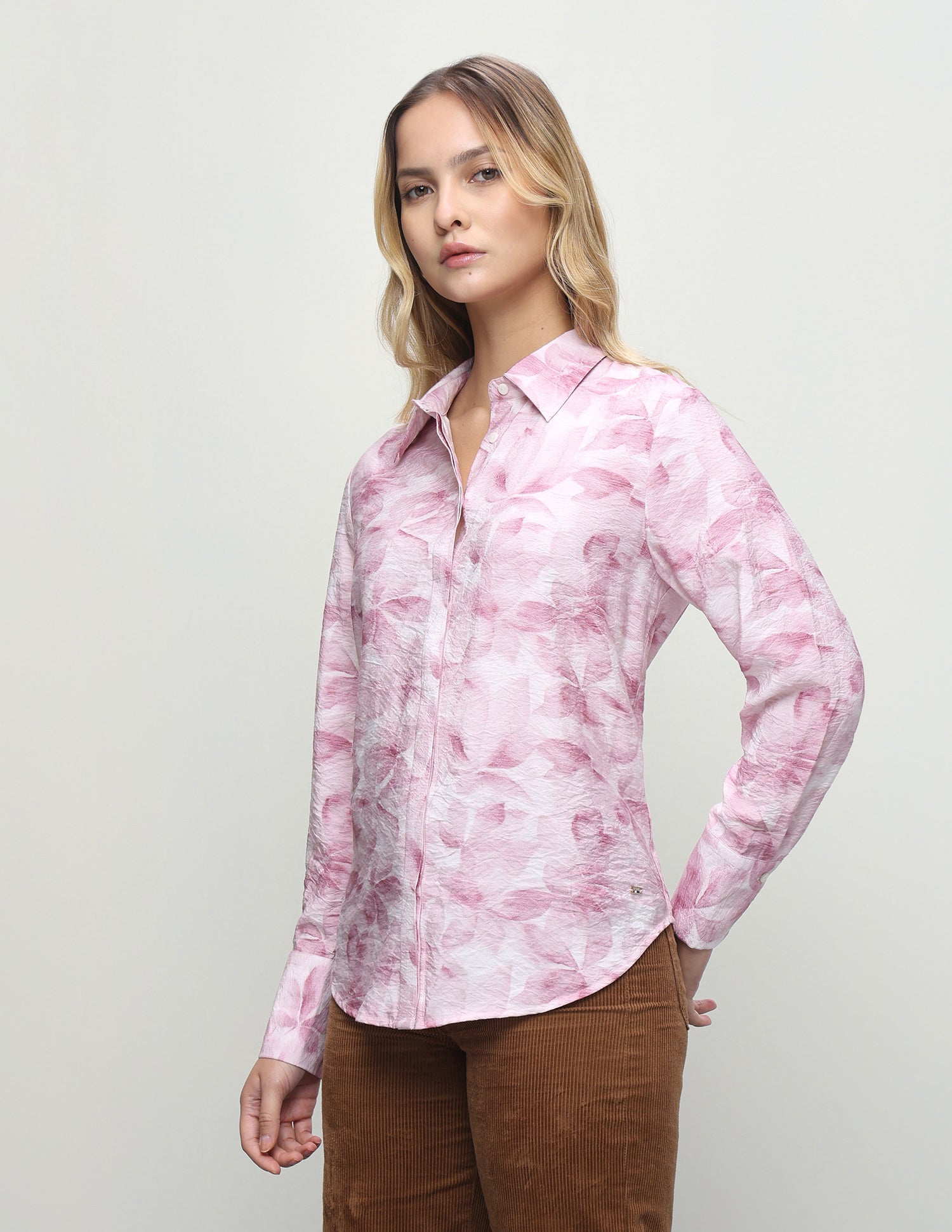 Floral Printed Regular Fit Shirt Pink - U.S. Polo Assn. India | Large