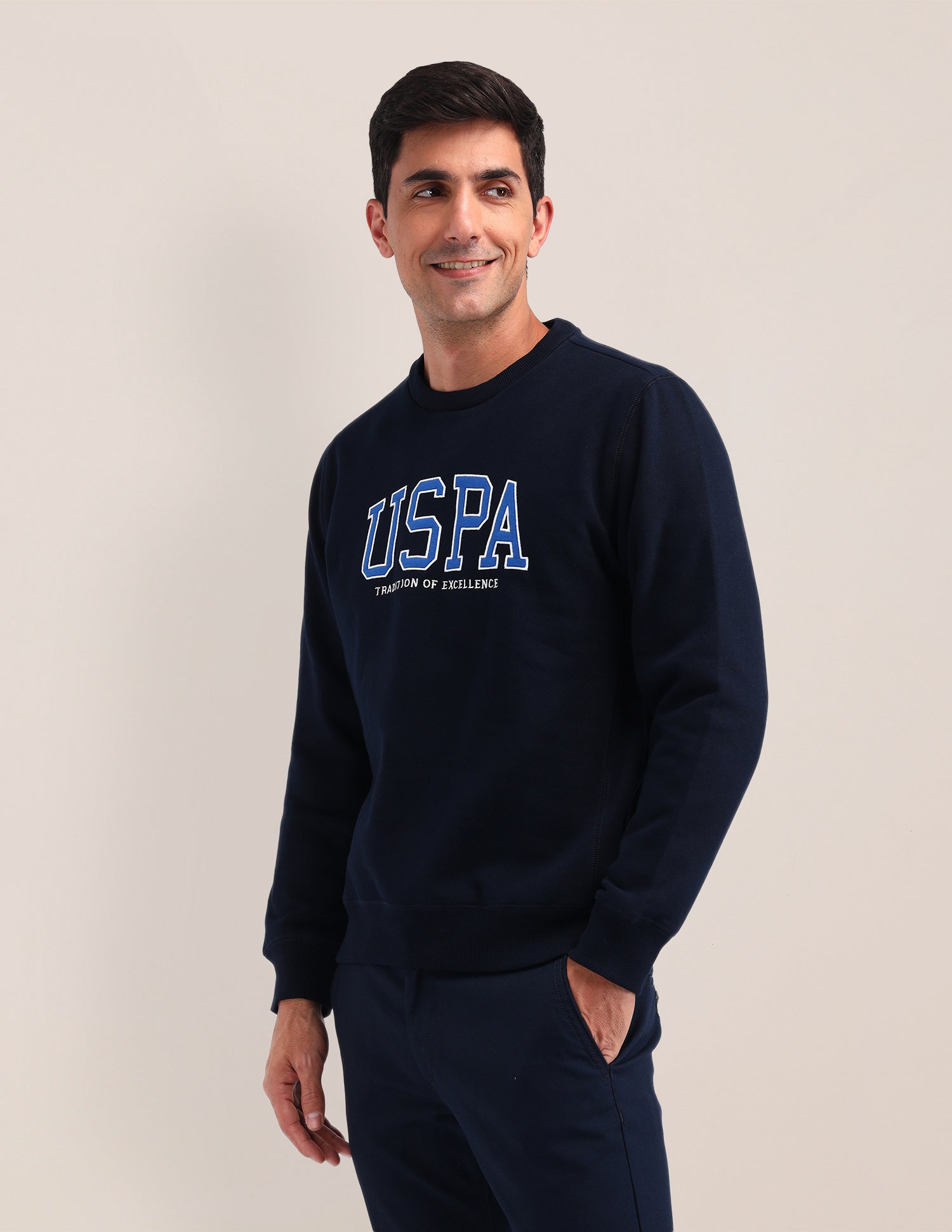 Brand Printed Regular Fit Sweatshirt Navy - U.S. POLO ASSN. | Large