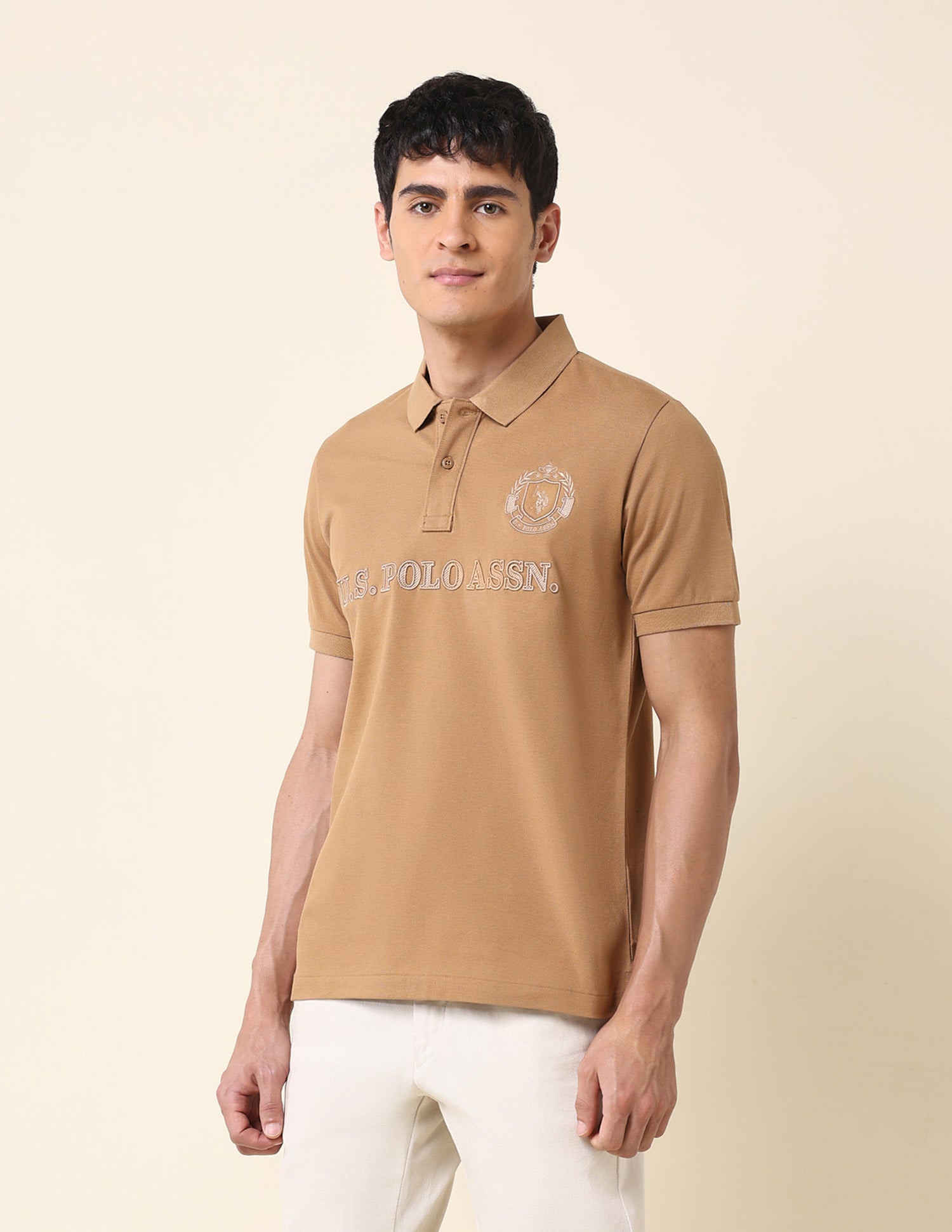 Brand Embroidered Classic Polo Shirt Brown - U.S. Polo Assn. India | Large