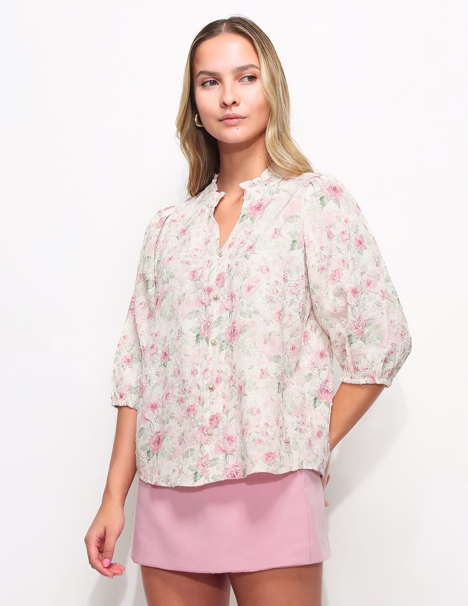 Floral Printed Regular Fit Top Pink - U.S. Polo Assn. India | Large