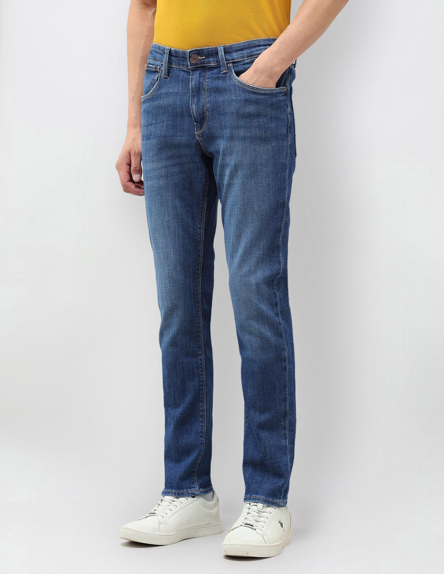 Brandon Slim Tapered Fit Blue Jeans Blue - U.S. POLO ASSN. | Large