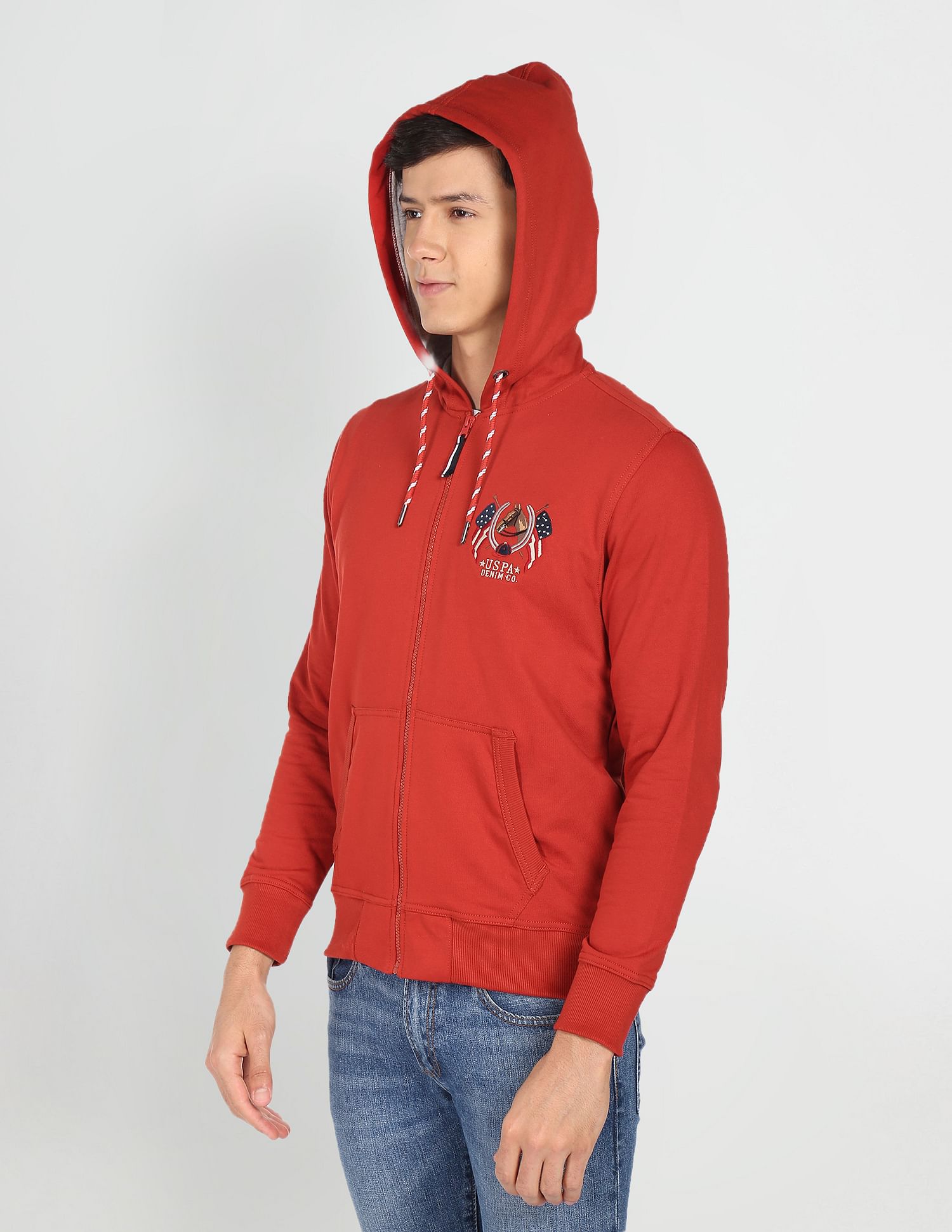 Solid Hooded Sweatshirt Red - U.S. POLO ASSN. | Large