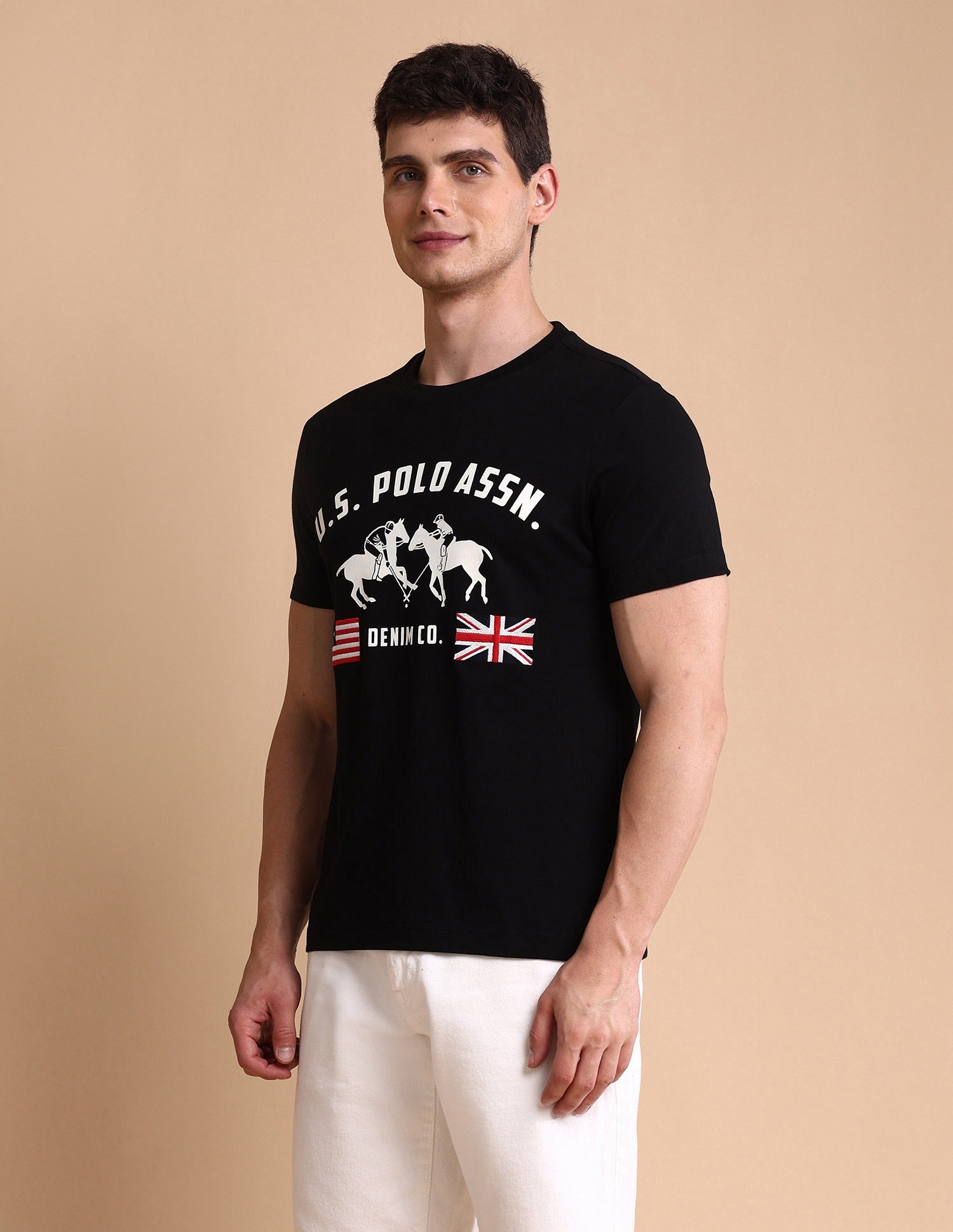 Brand Printed Muscle Fit T-Shirt Black - U.S. POLO ASSN. | Large