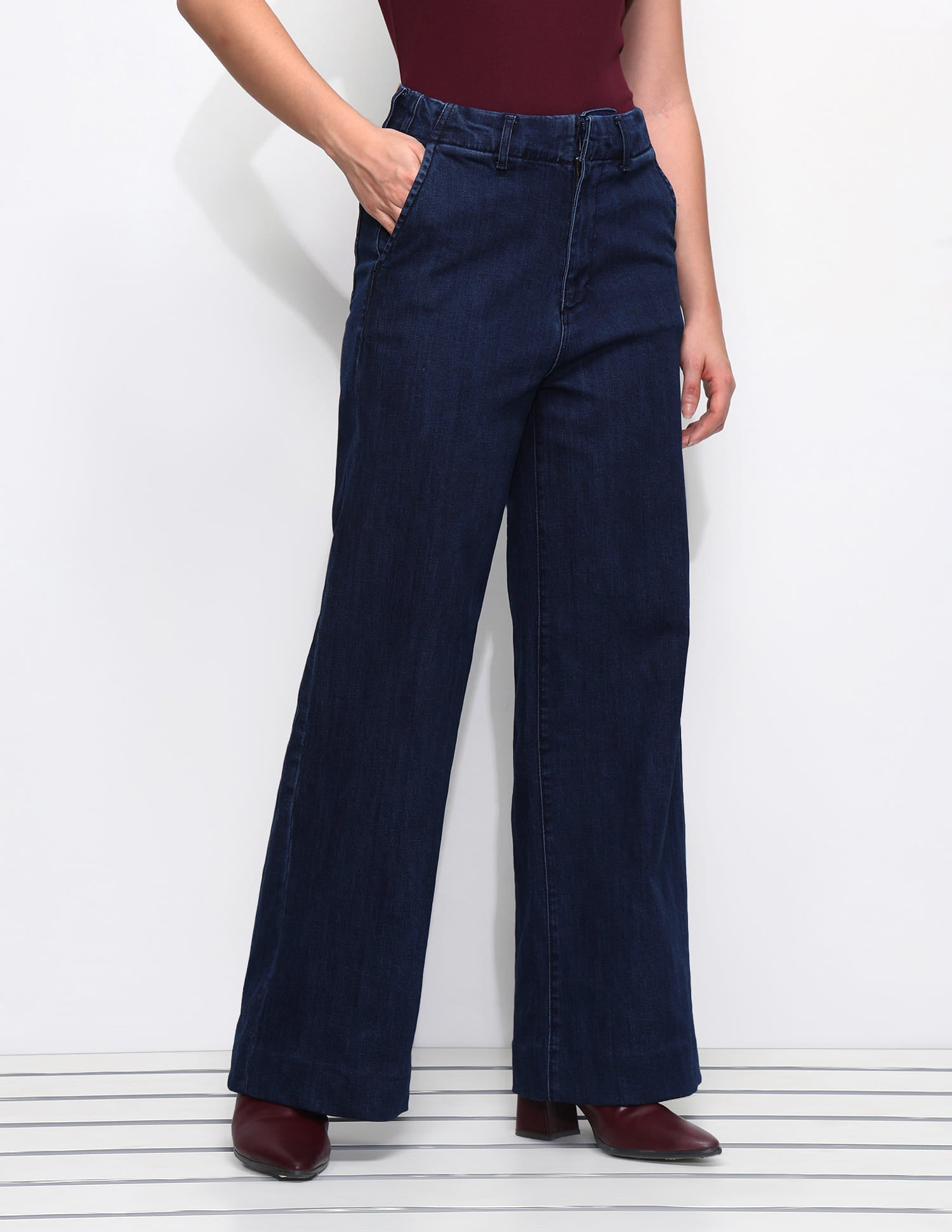 High Rise Wideleg Jeans Blue - U.S. Polo Assn. India | Large