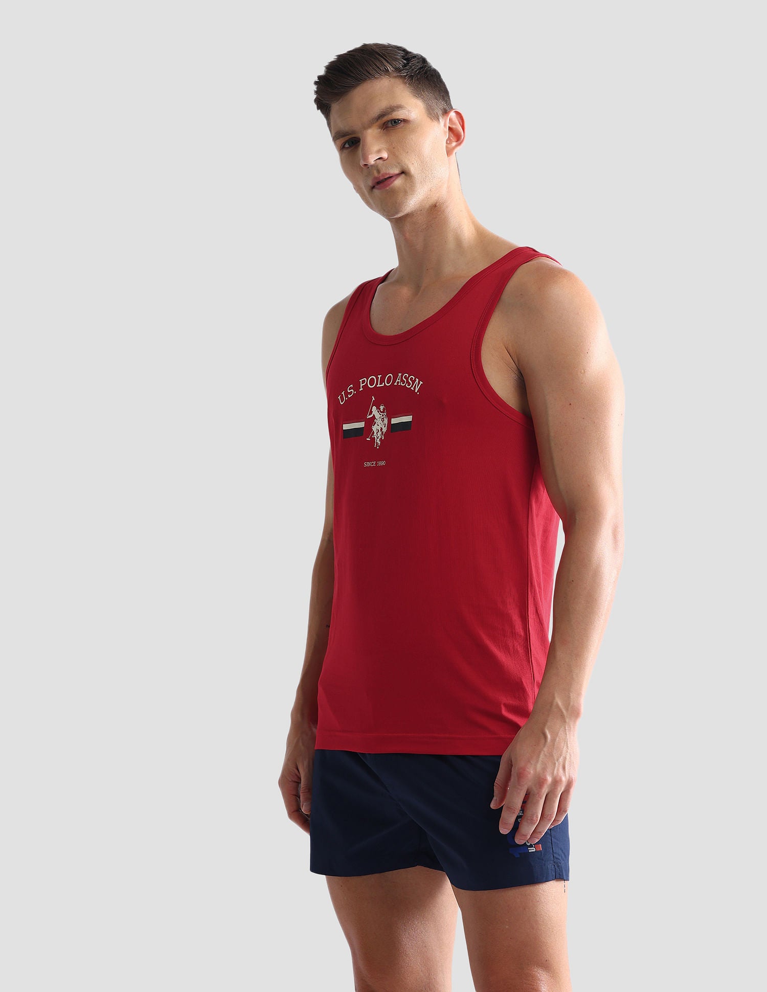 Brand Print Cotton OEV02 Vest - Pack Of 1 Red - U.S. POLO ASSN. | Large