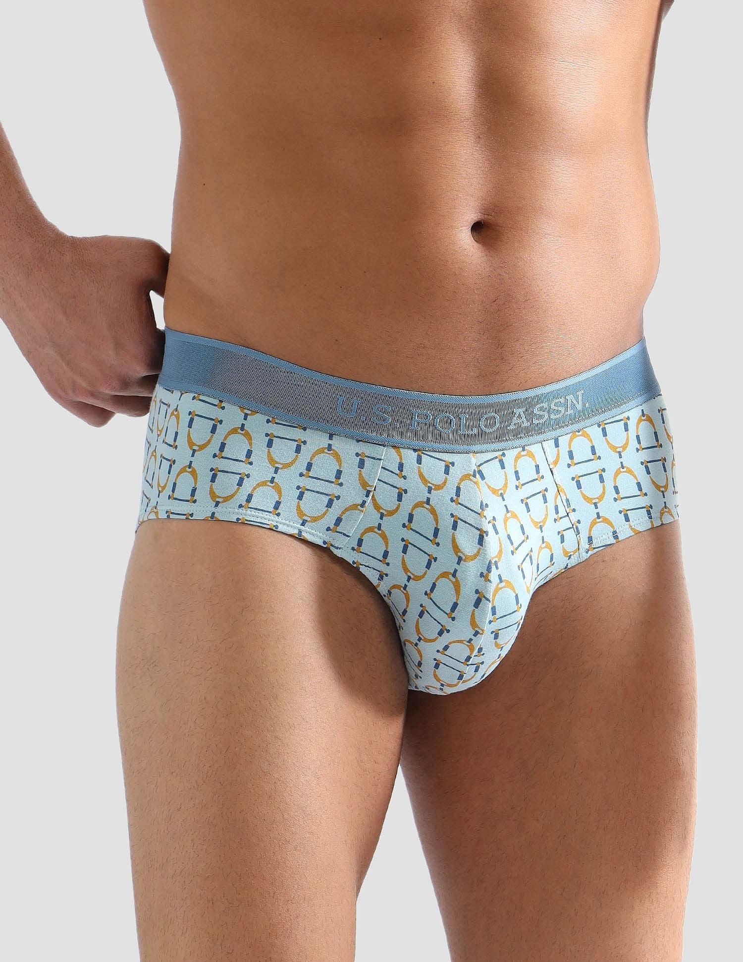 Elasticized Waist Printed PB005 Briefs - Pack of 1 Blue - U.S. POLO ASSN. | Large