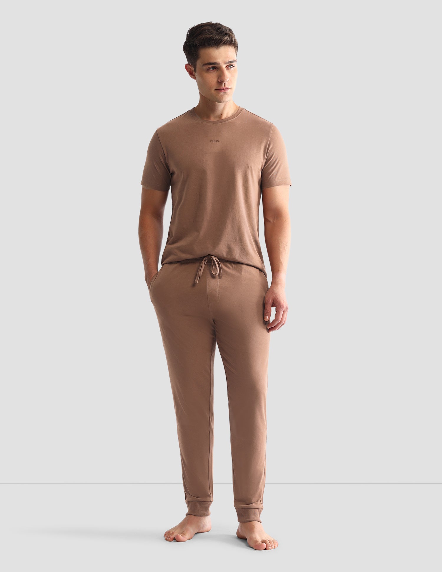 Round Neck Solid Loungewear T-Shirt Dill - U.S. POLO ASSN. | Large