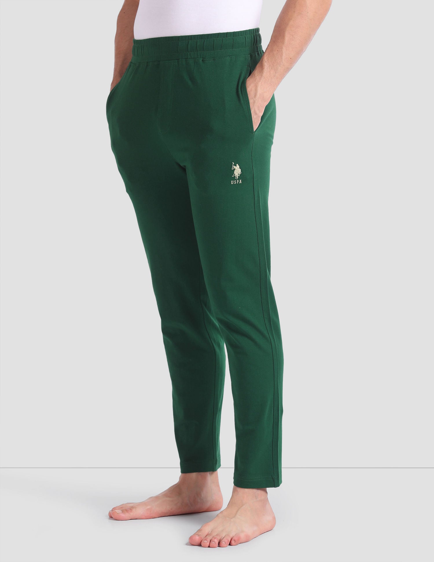 Cotton Stretch OELP1 Lounge Track Pants - Pack Of 1 Dark Green - U.S. POLO ASSN. | Large