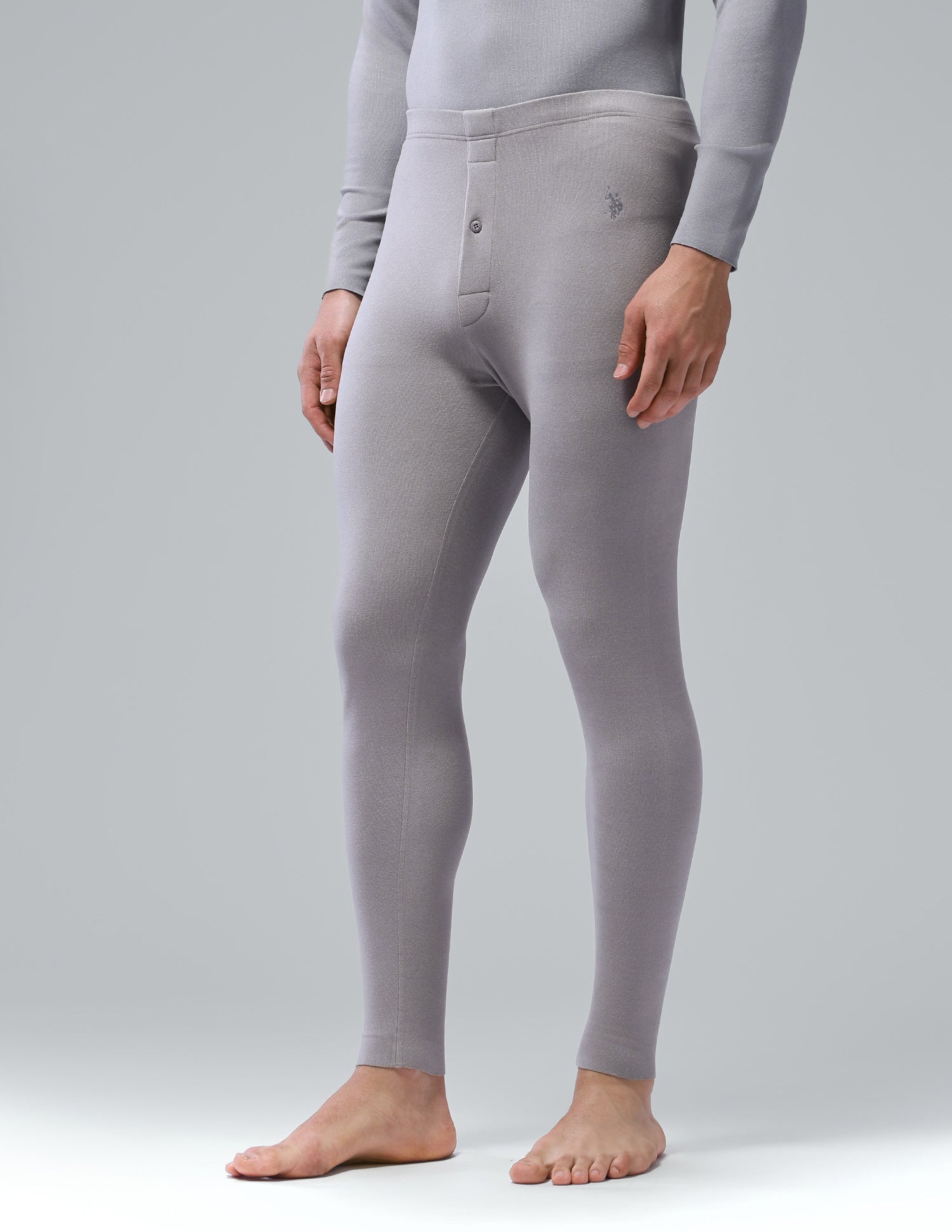 Comfort Fit Solid PH002 Thermal Track Pants - Pack Of 1 Grey - U.S. Polo Assn. India | Large