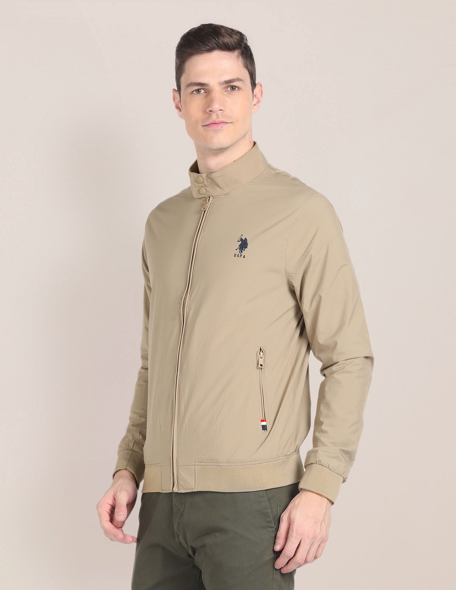 Packable Windcheater Jacket Khaki - U.S. POLO ASSN. | Large