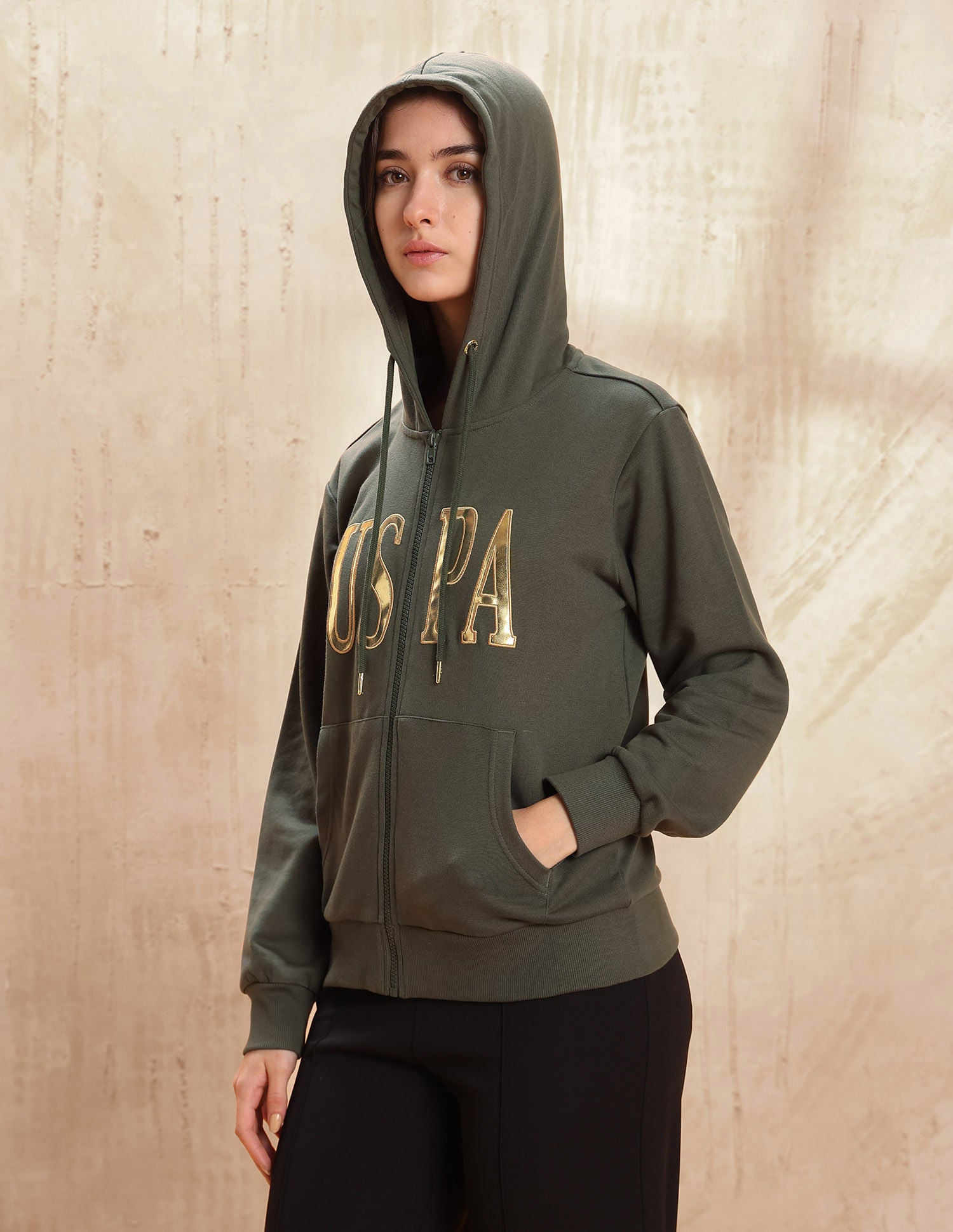 Regular Fit Brand Printed Sweatshirt Green - U.S. POLO ASSN. | Large