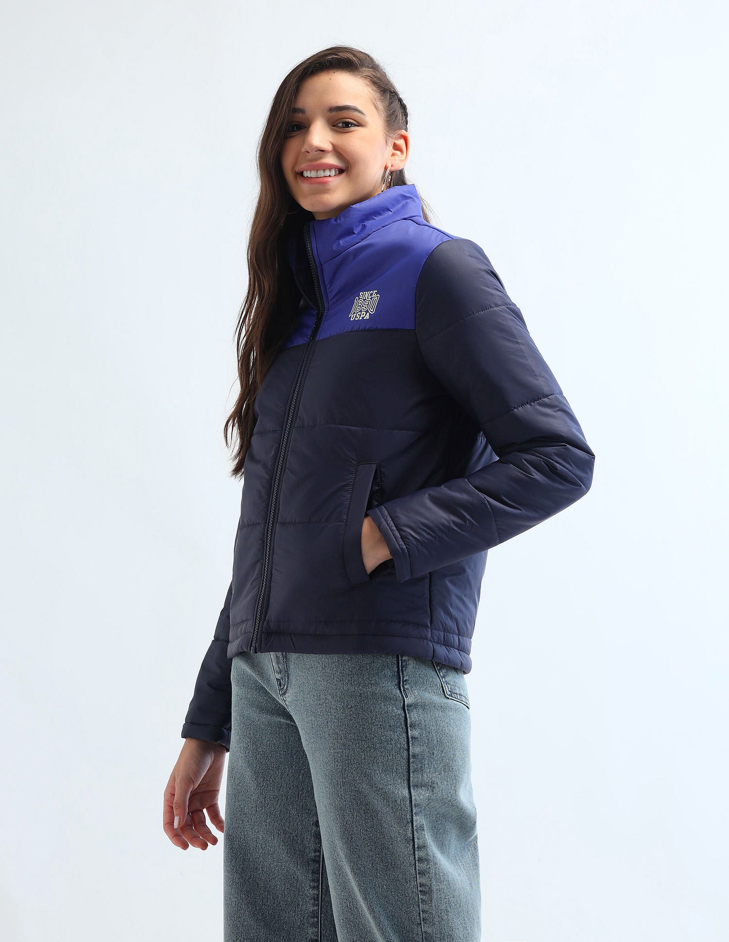 Color Blocked Puffer Jacket Multi - U.S. POLO ASSN. | Large