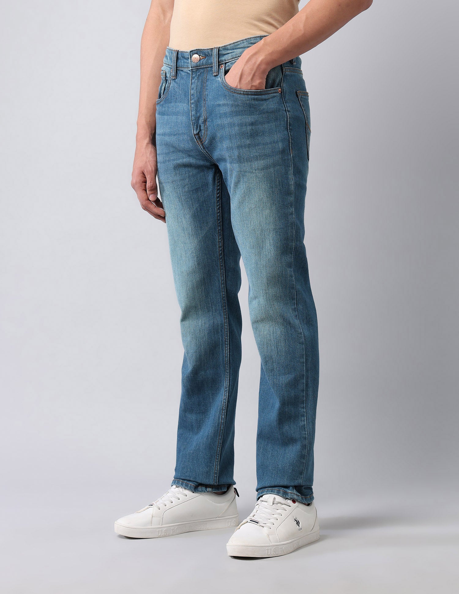 Harold Slim Straight Fit Blue Jeans Blue - U.S. POLO ASSN. | Large