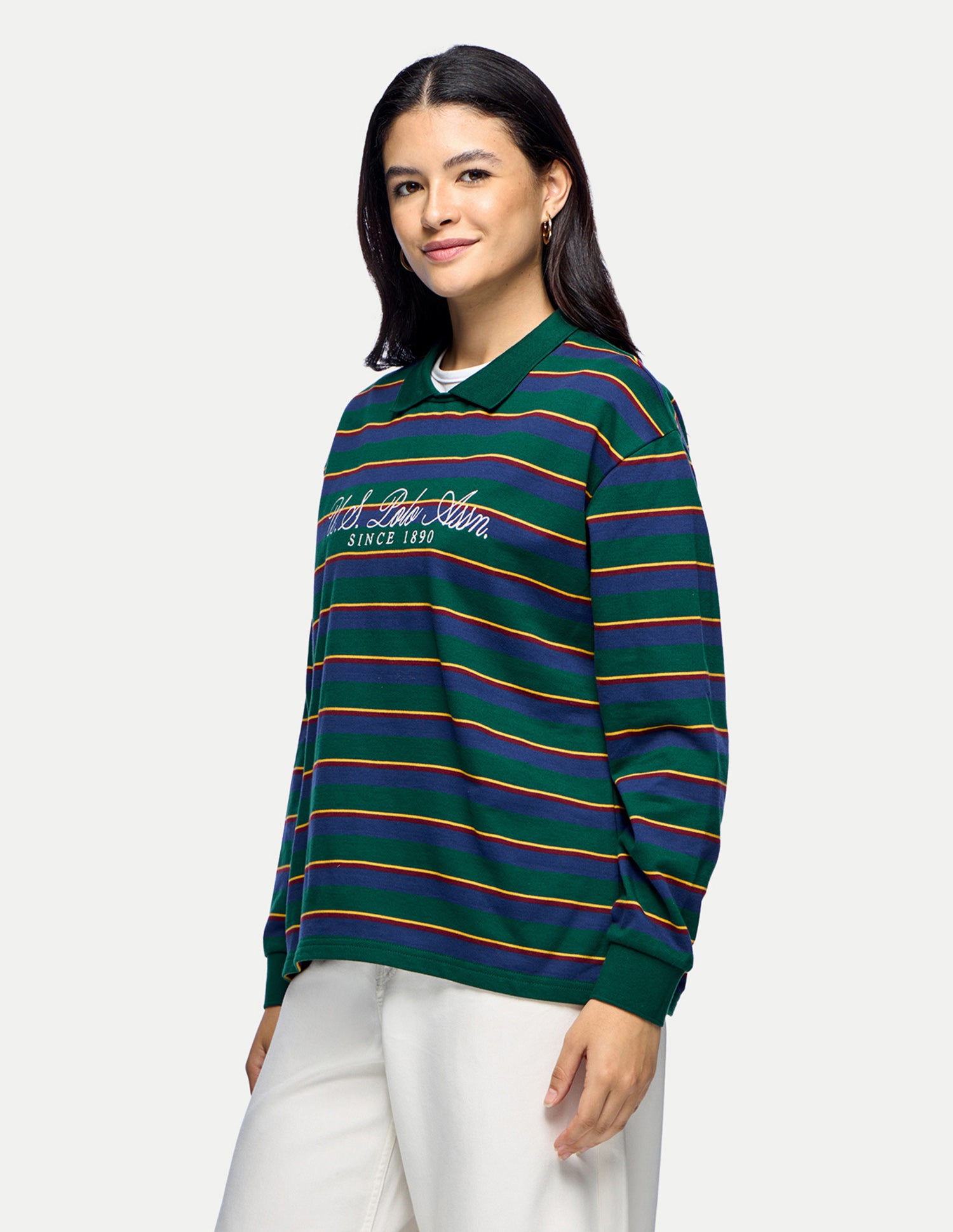Horizontal Striped Relaxed Fit Sweatshirt Multicolour - U.S. Polo Assn. India | Large