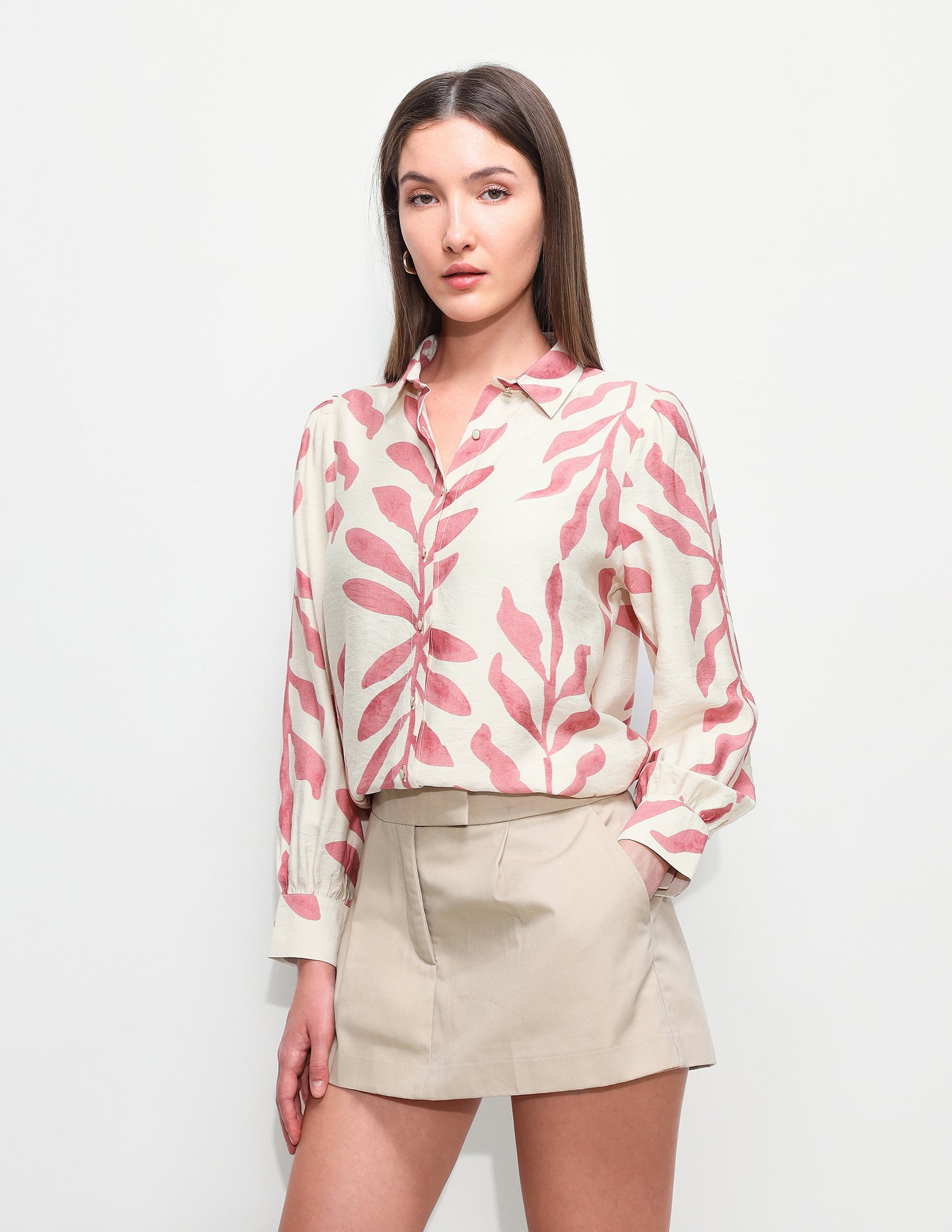 All Over Printed Relaxed Fit Shirt Off White - U.S. Polo Assn. India | Large