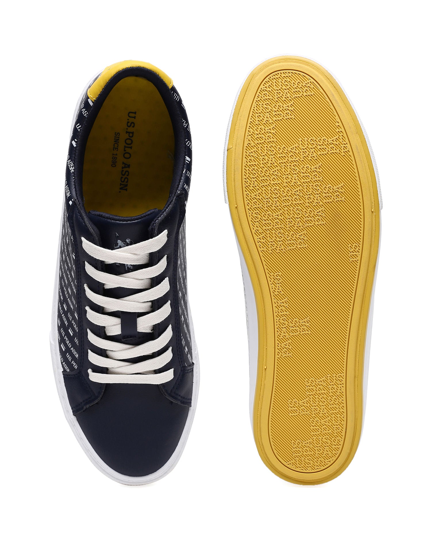 Brand Print Contrast Sole Wylde Sneakers Navy - U.S. Polo Assn. India | Large