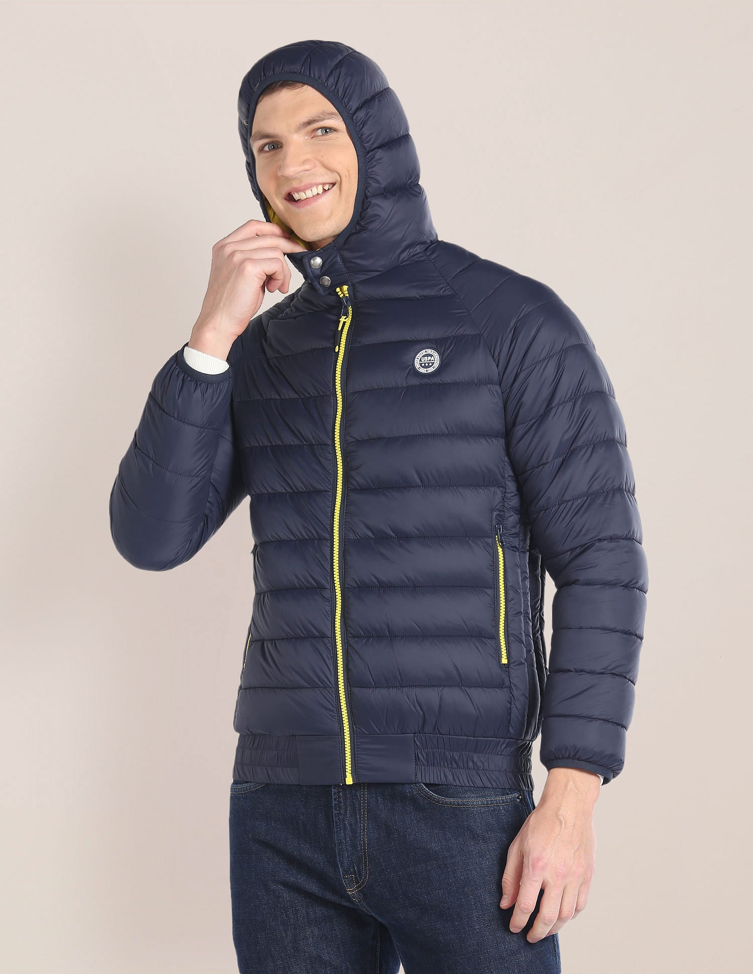 Hooded Puffer Uspa Jacket Price Solid Hooded Puffer Jacket โ Polo