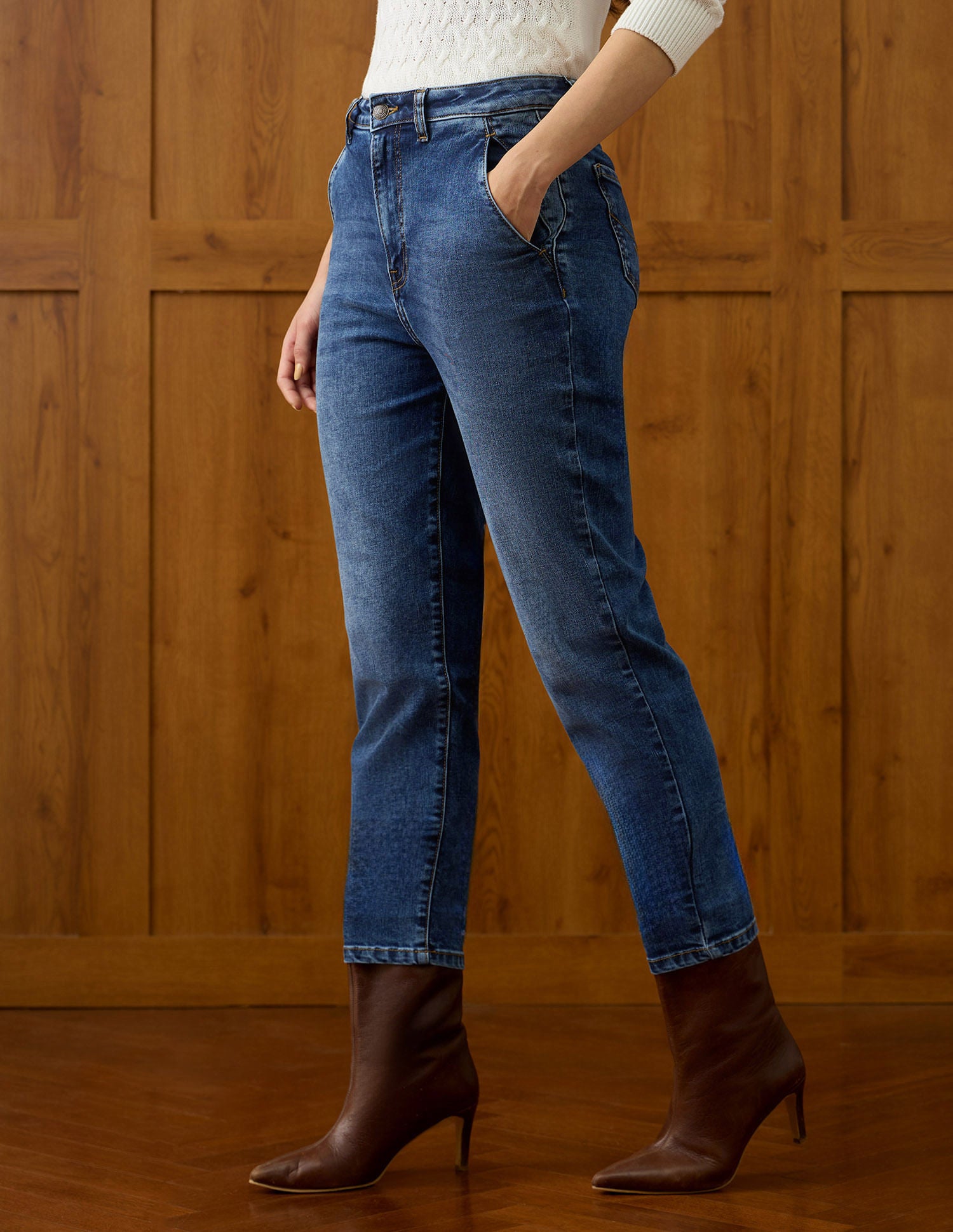 High Rise Carrot Fit Jeans Blue - U.S. POLO ASSN. | Large