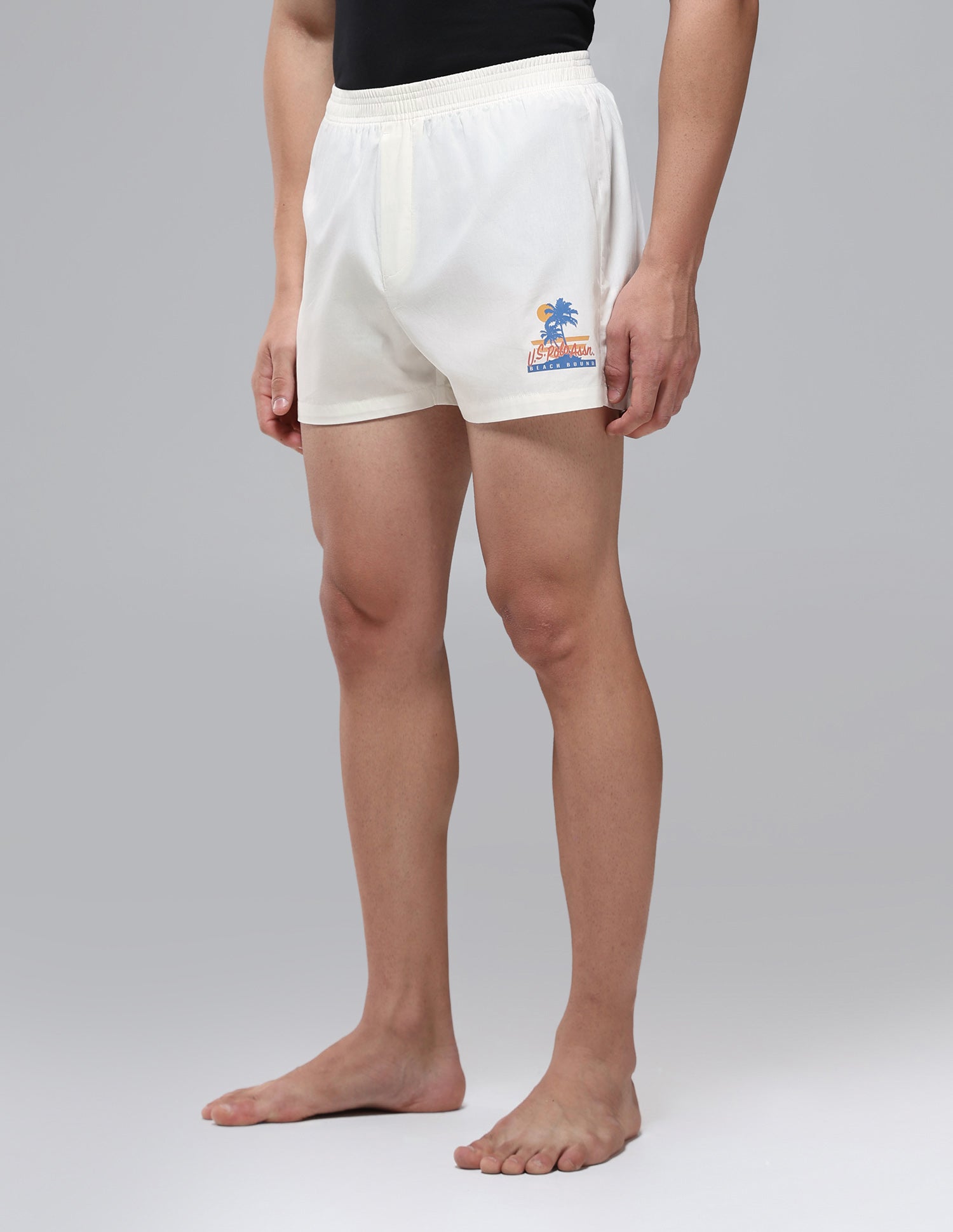 Pure Cotton Mid Rise OEX14 Boxers - Pack Of 1 Antique White - U.S. Polo Assn. India | Large