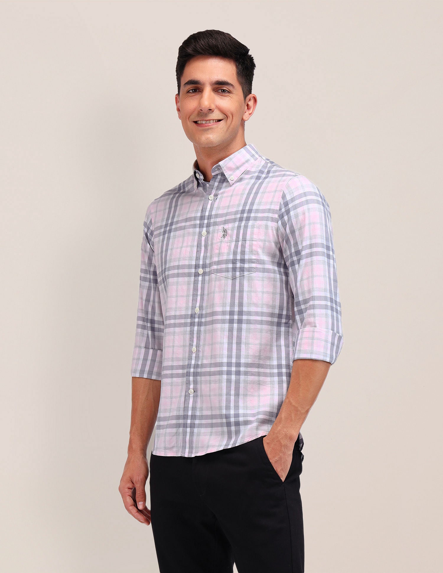 Tailored Fit Button Down Shirt Pink - U.S. Polo Assn. India | Large