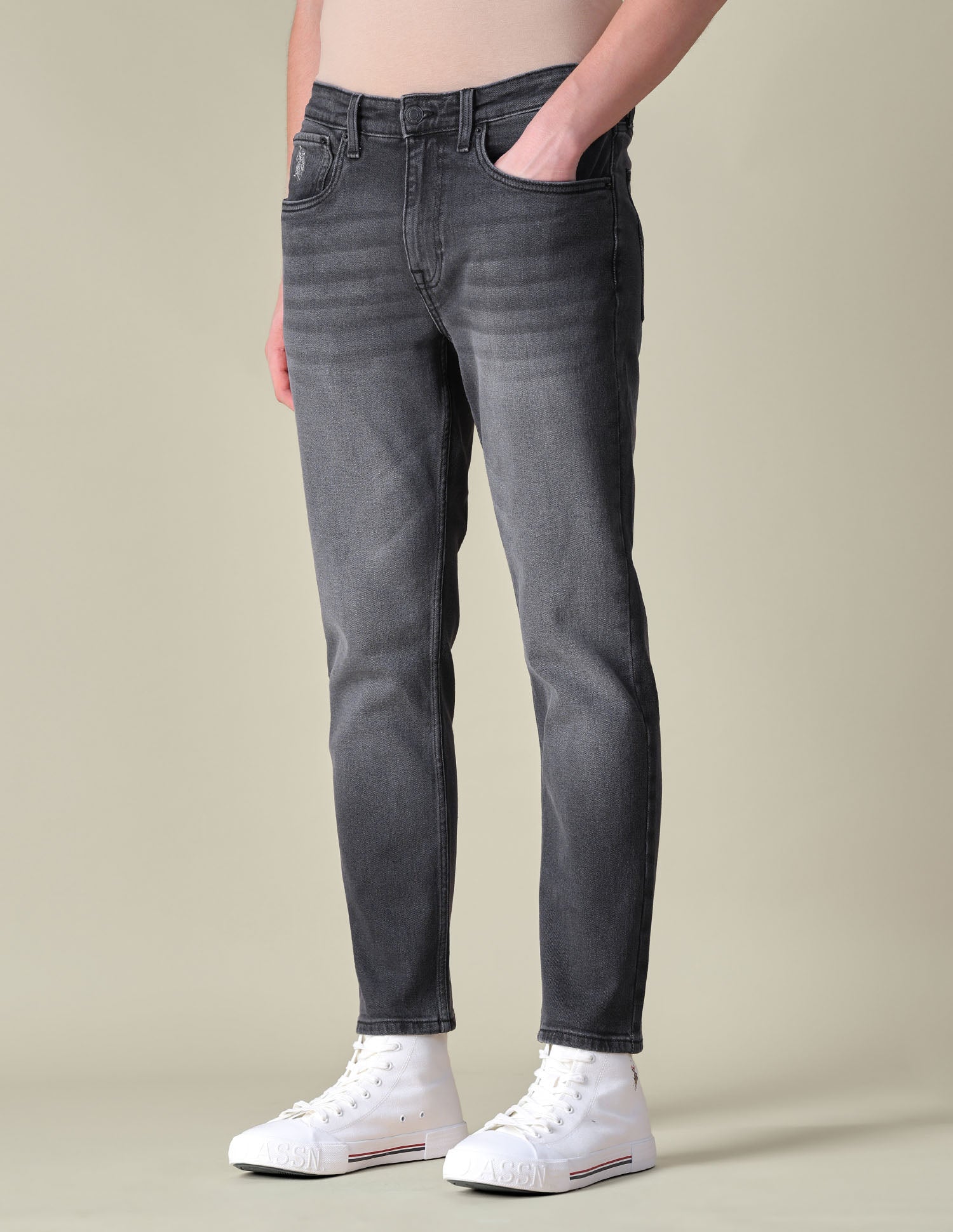 Comfort Cropped Fit Grey Jeans Grey - U.S. POLO ASSN. | Large