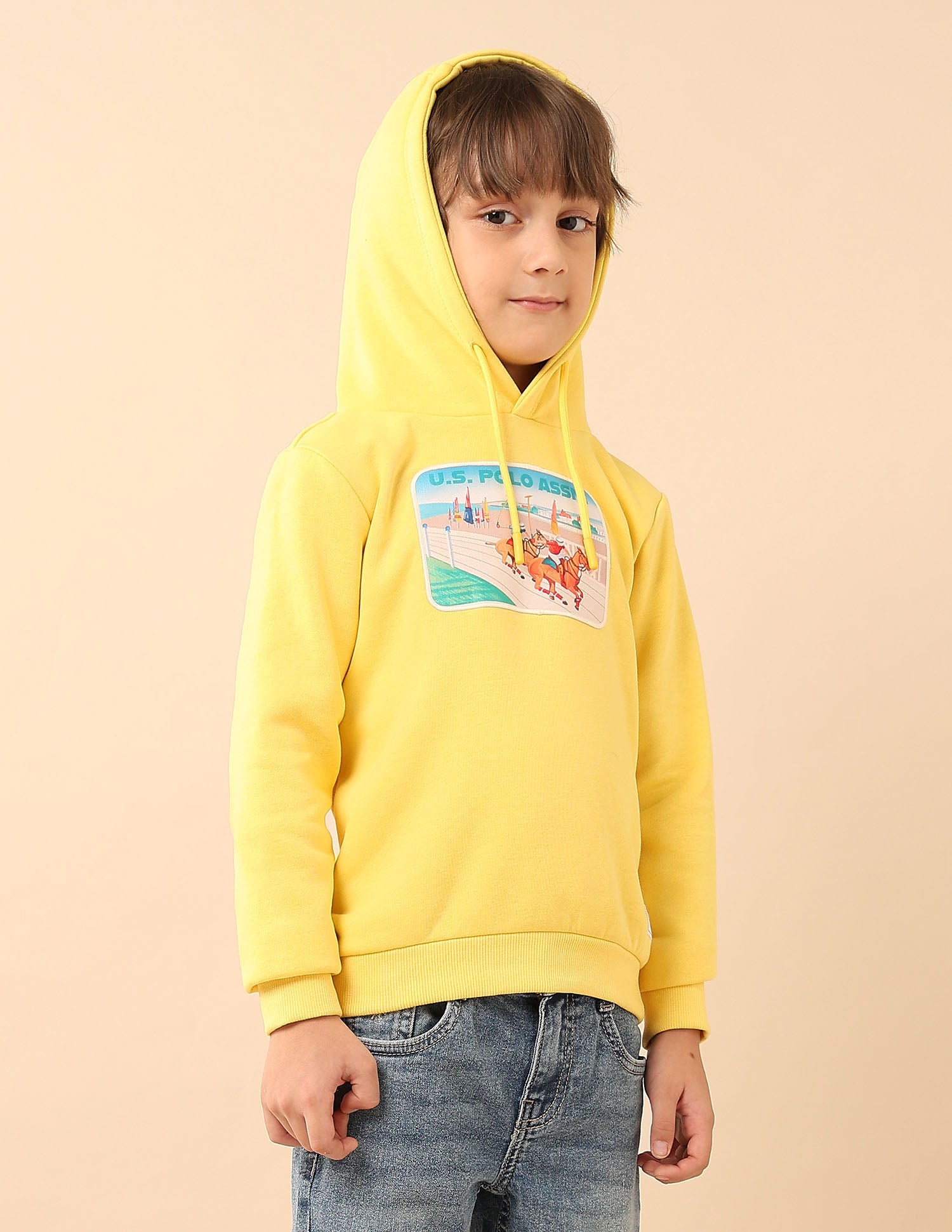 Boys Graphic Brand Printed Sweatshirt Yellow - U.S. POLO ASSN. | Large