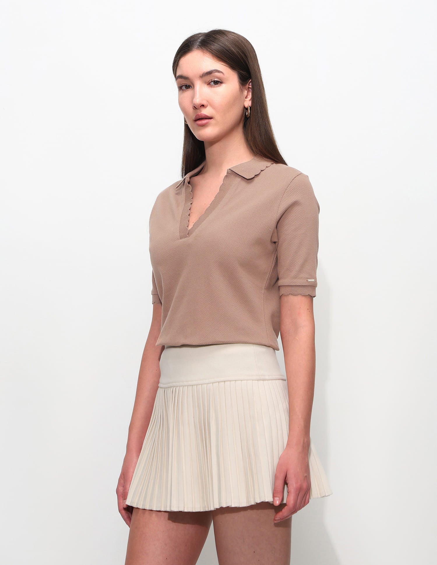 Regular Fit Textured Polo Shirt Light Brown - U.S. Polo Assn. India | Large
