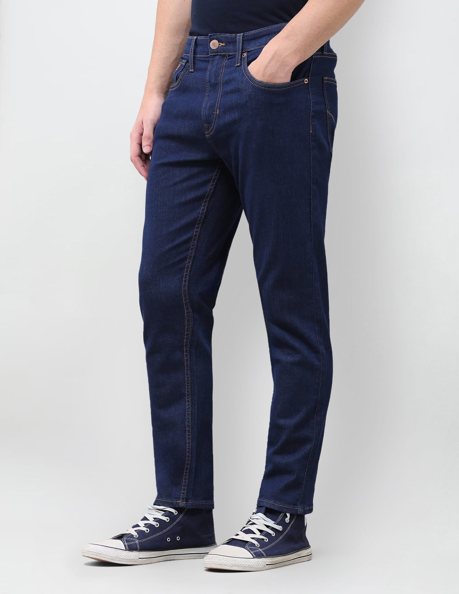 Solid Tapered Fit Jeans Blue - U.S. Polo Assn. India | Large