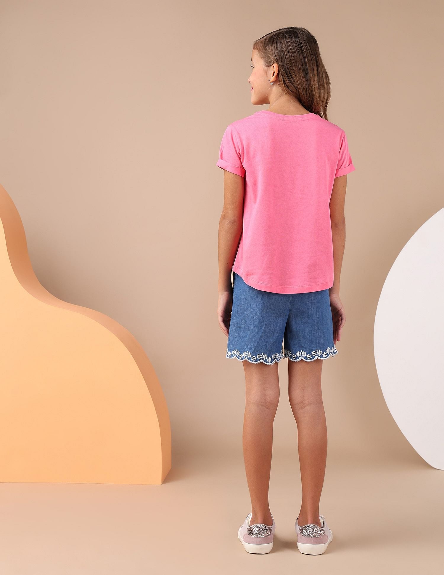 Girls Flock Print Relaxed Fit T-Shirt Pink - U.S. POLO ASSN. | Large