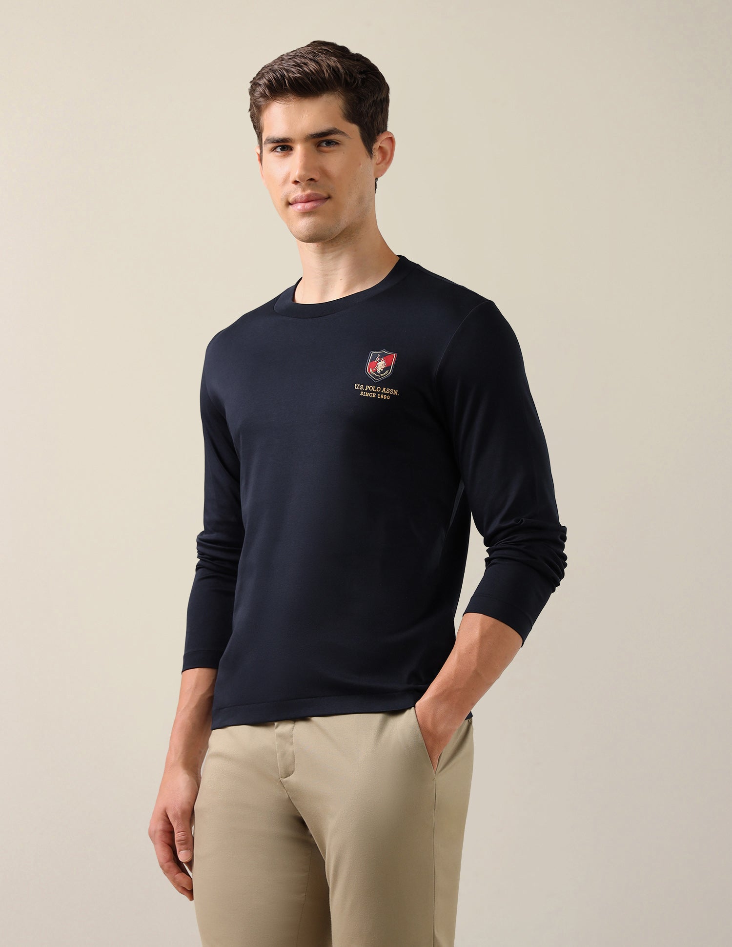 Solid Slim Fit T-Shirt Navy - U.S. Polo Assn. India | Large