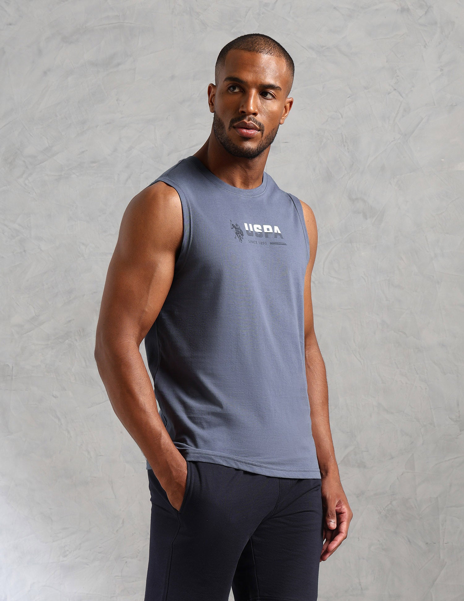 Brand Print Comfort Fit OEV06 Vest - Pack Of 1 Stormy Weather - U.S. POLO ASSN. | Large