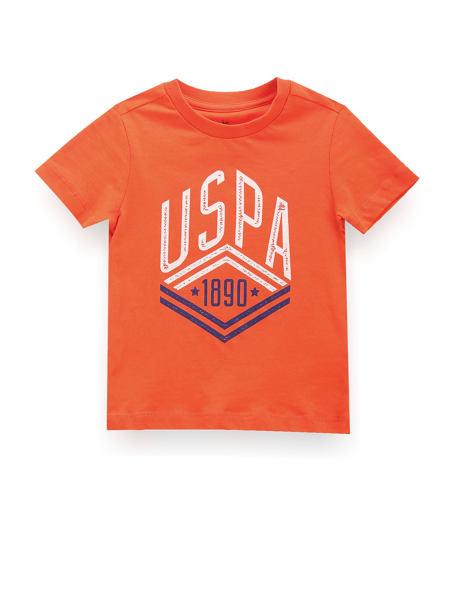 Boys Pure Cotton T-Shirt - Pack Of 2 Orange and Black - U.S. POLO ASSN. | Large