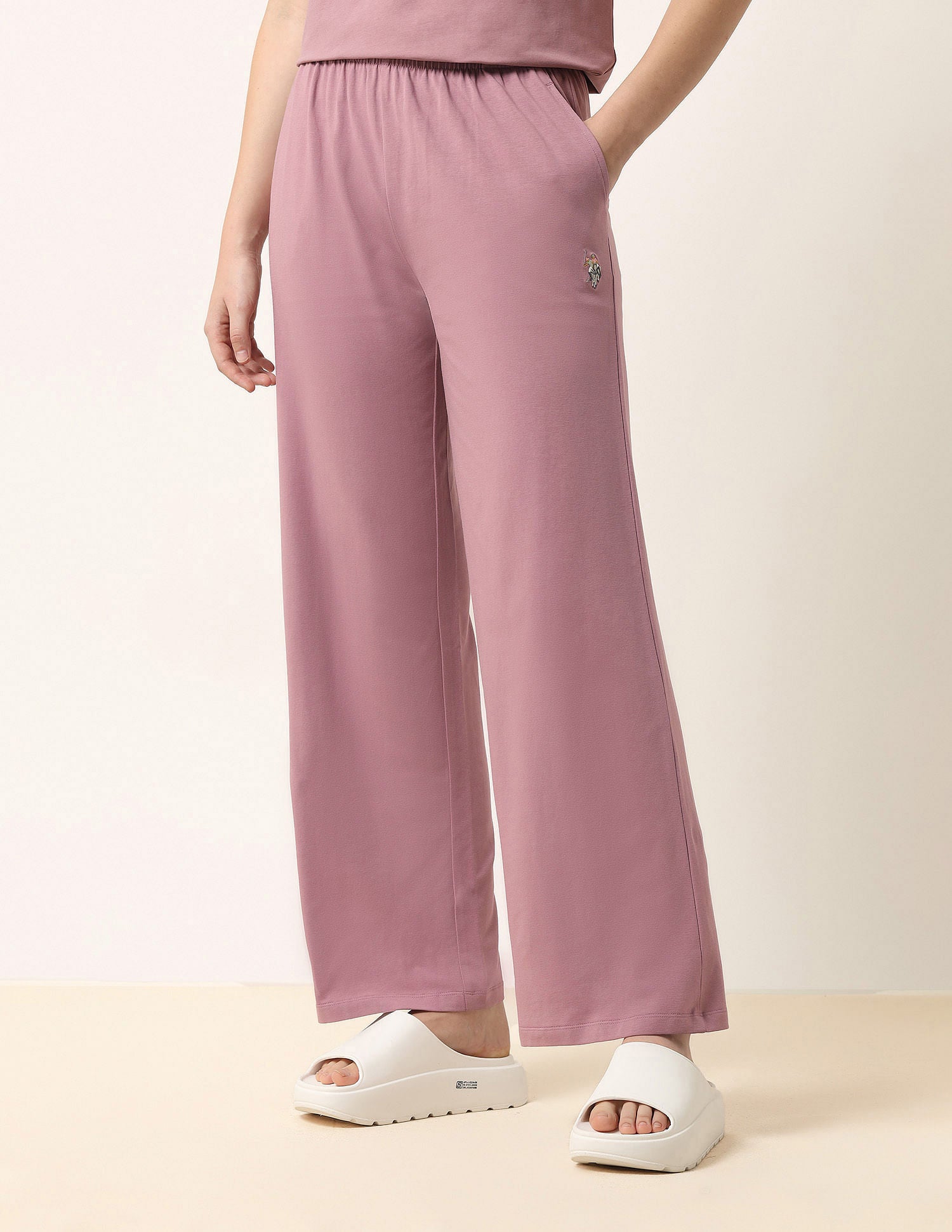 High-Rise Wide Leg Lounge Pants Purple - U.S. POLO ASSN. | Large