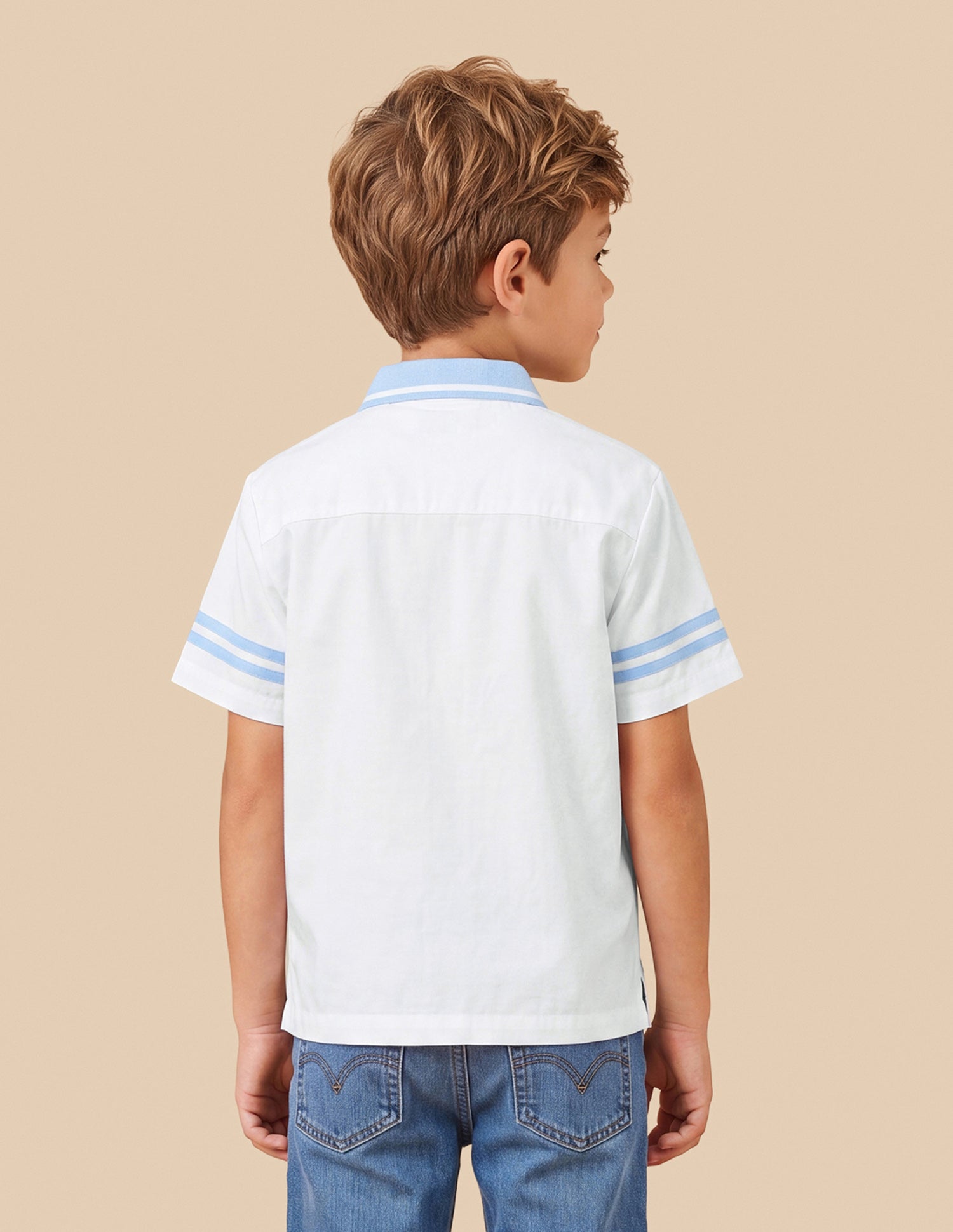 Brand Printed Boxy Fit Shirt White - U.S. Polo Assn. India | Large