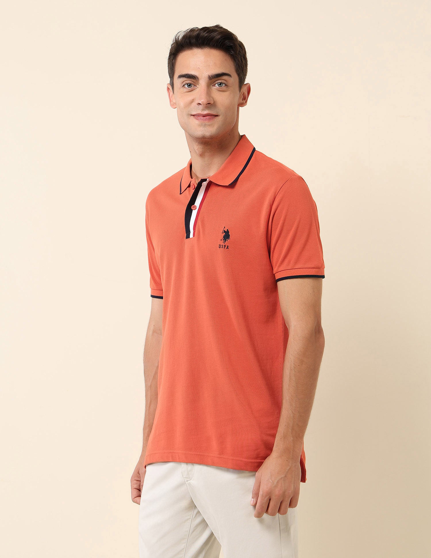 Pure Cotton Slim Fit Polo Shirt Red - U.S. Polo Assn. India | Large